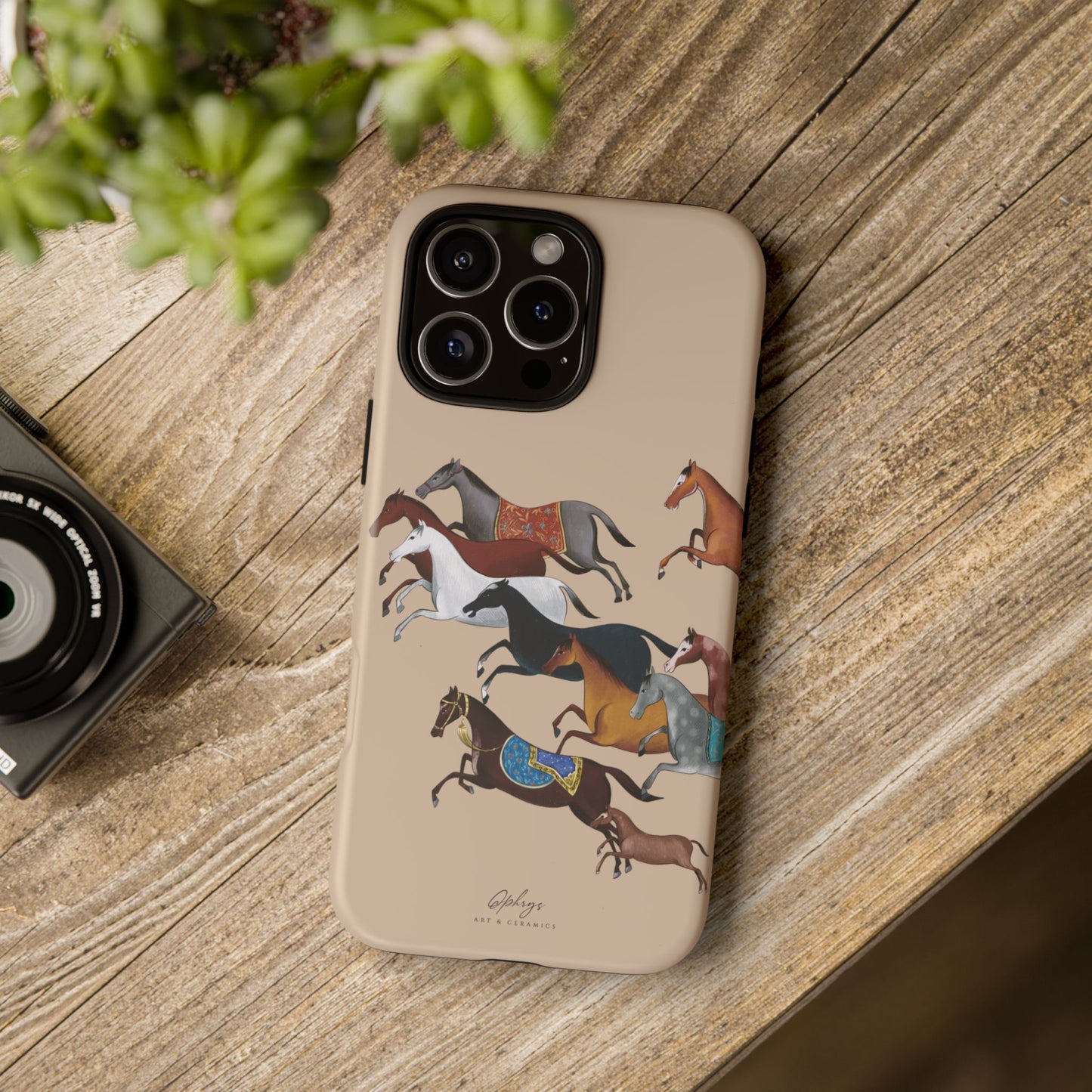 Equestrian Unique Horse Phone Case | Golden Sand (ivory) | Quiet luxury & heritage aesthetics | Luxury Art Case | Ophrys Art