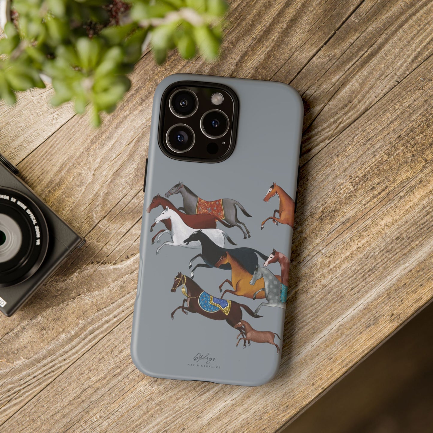 Equestrian Unique Horse Phone Case | Blue Fog | Quiet luxury & heritage aesthetics | Luxury Art Case | Ophrys Art