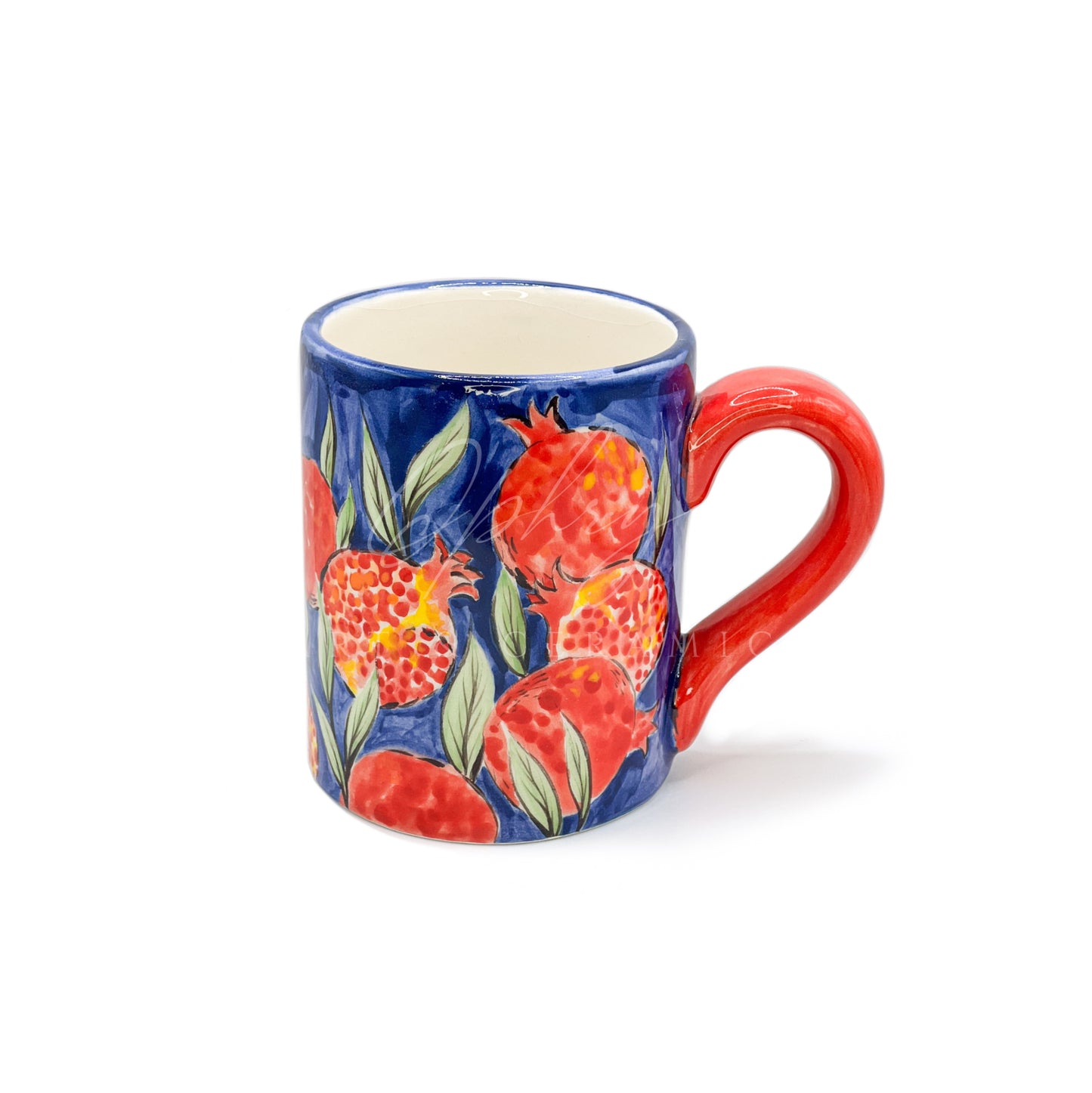 Handmade Ceramic Mug with Pomegranates