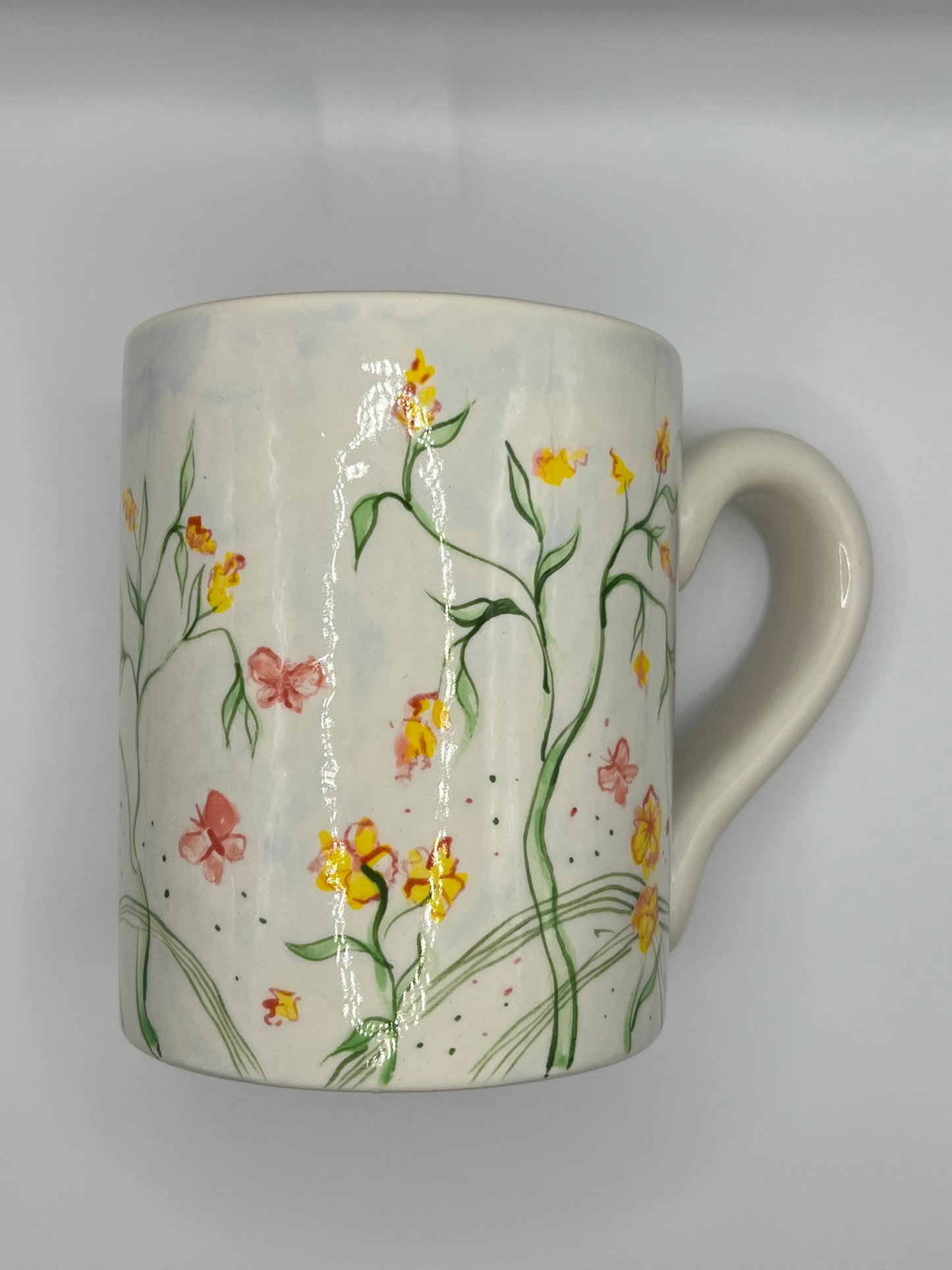 "Sunniva" Handmade Ceramic Mug with Floral Design