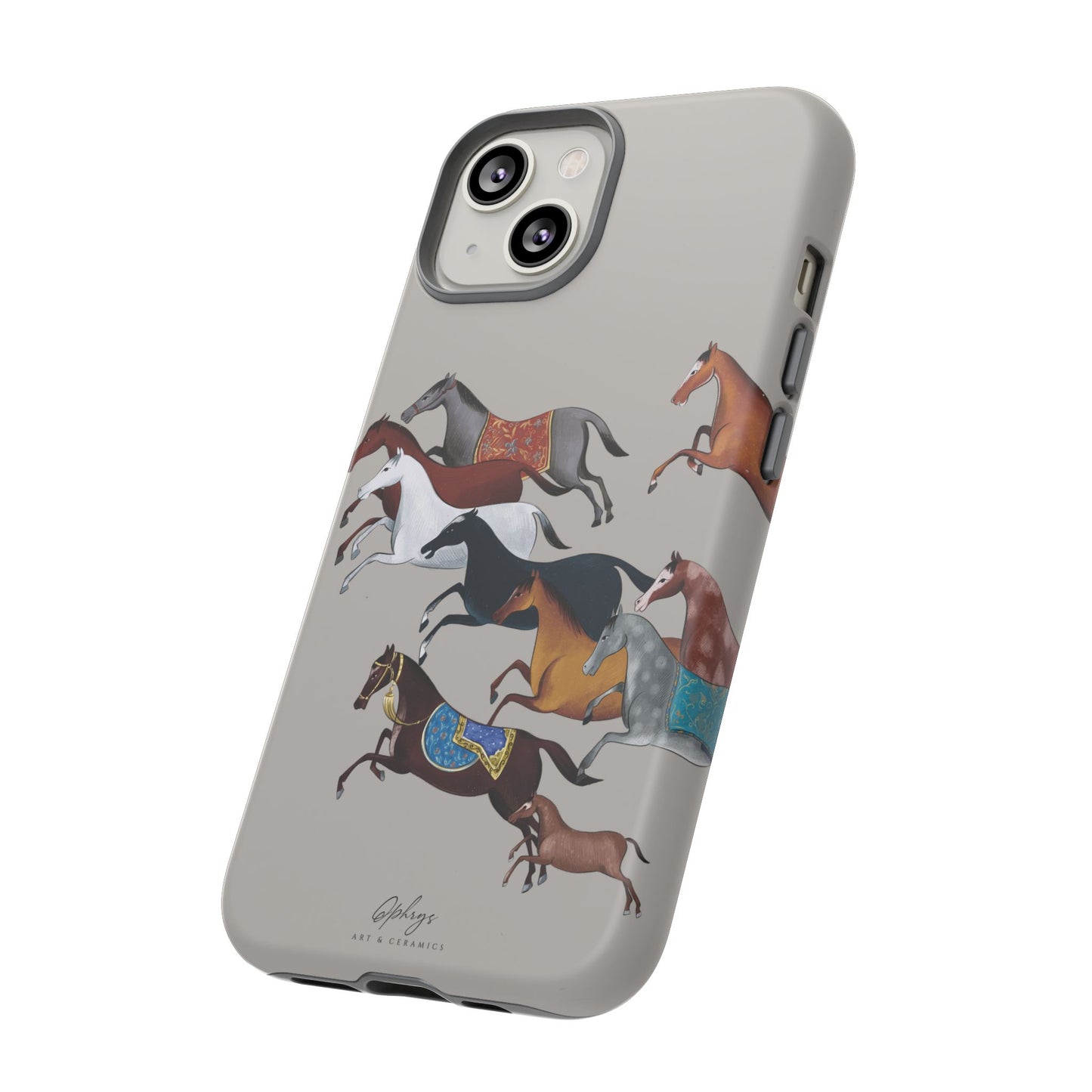 Equestrian Unique Horse Phone Case | Museum Grey | Quiet luxury & heritage aesthetics | Luxury Art Case | Ophrys Art