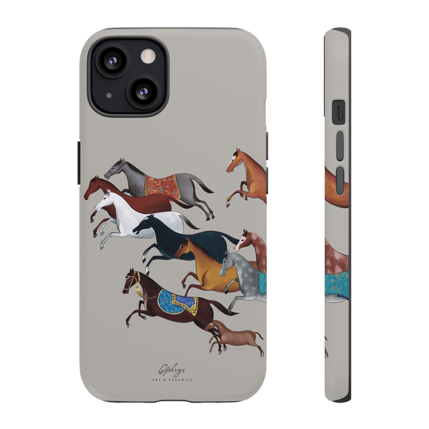 Equestrian Unique Horse Phone Case | Museum Grey | Quiet luxury & heritage aesthetics | Luxury Art Case | Ophrys Art