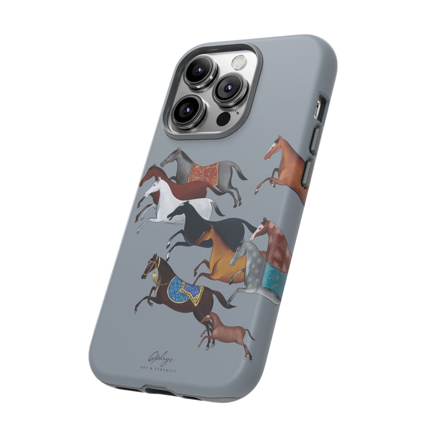 Equestrian Unique Horse Phone Case | Blue Fog | Quiet luxury & heritage aesthetics | Luxury Art Case | Ophrys Art