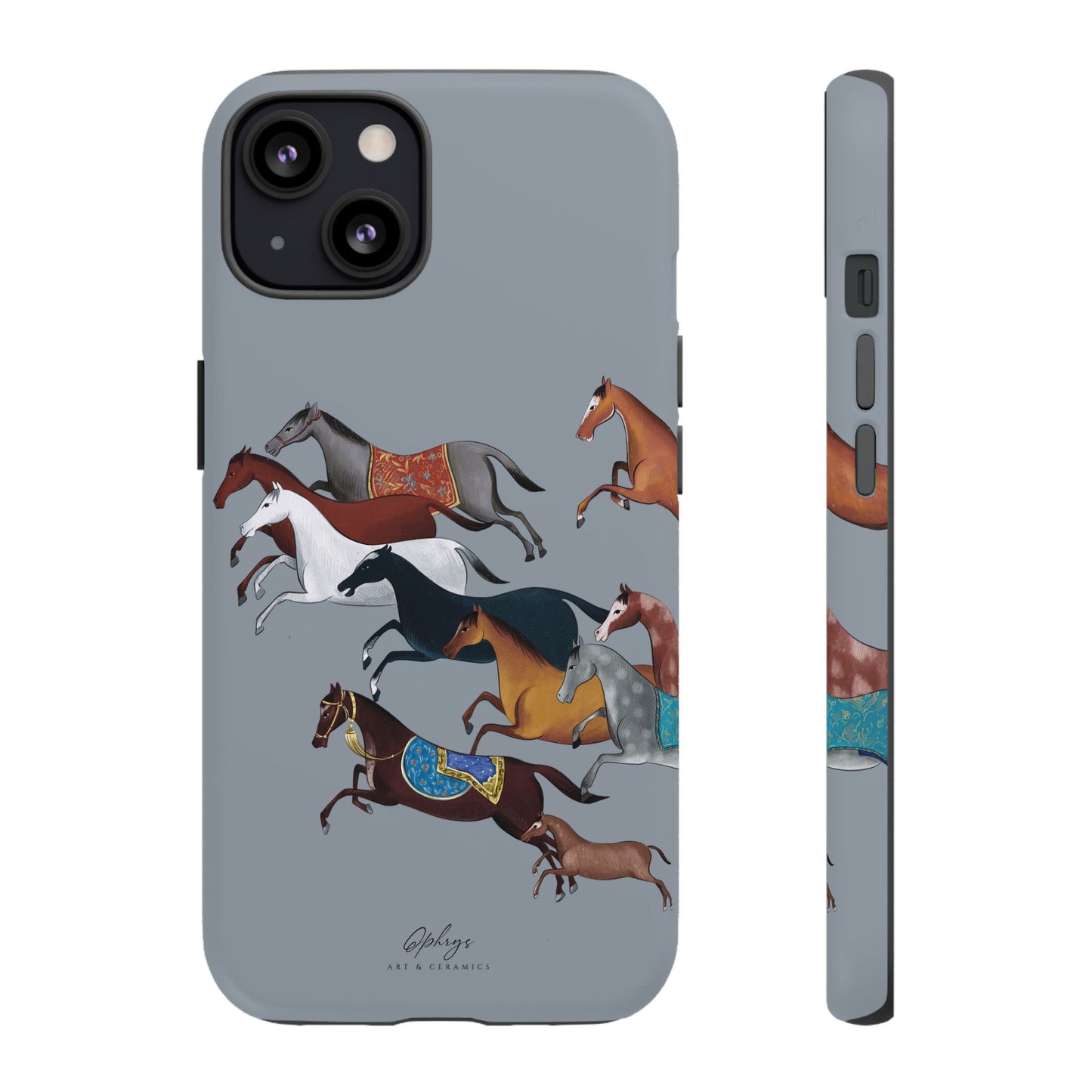 Equestrian Unique Horse Phone Case | Blue Fog | Quiet luxury & heritage aesthetics | Luxury Art Case | Ophrys Art
