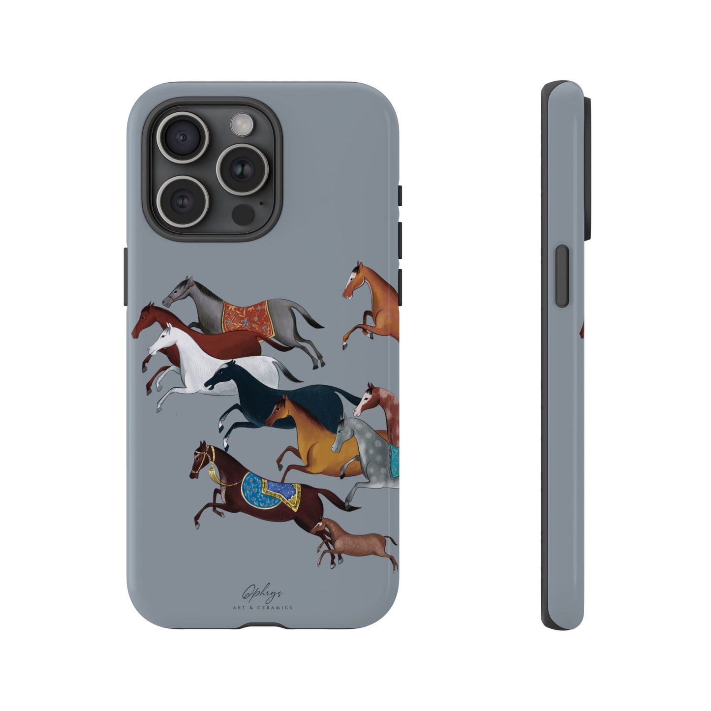 Equestrian Unique Horse Phone Case | Blue Fog | Quiet luxury & heritage aesthetics | Luxury Art Case | Ophrys Art