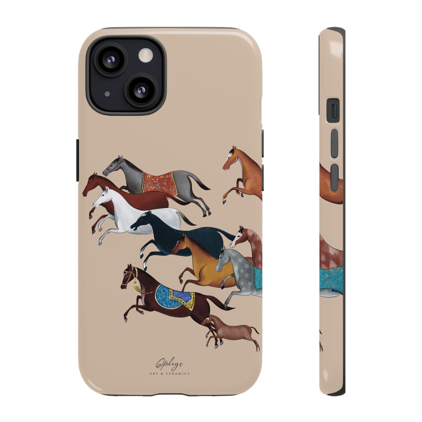 Equestrian Unique Horse Phone Case | Golden Sand (ivory) | Quiet luxury & heritage aesthetics | Luxury Art Case | Ophrys Art