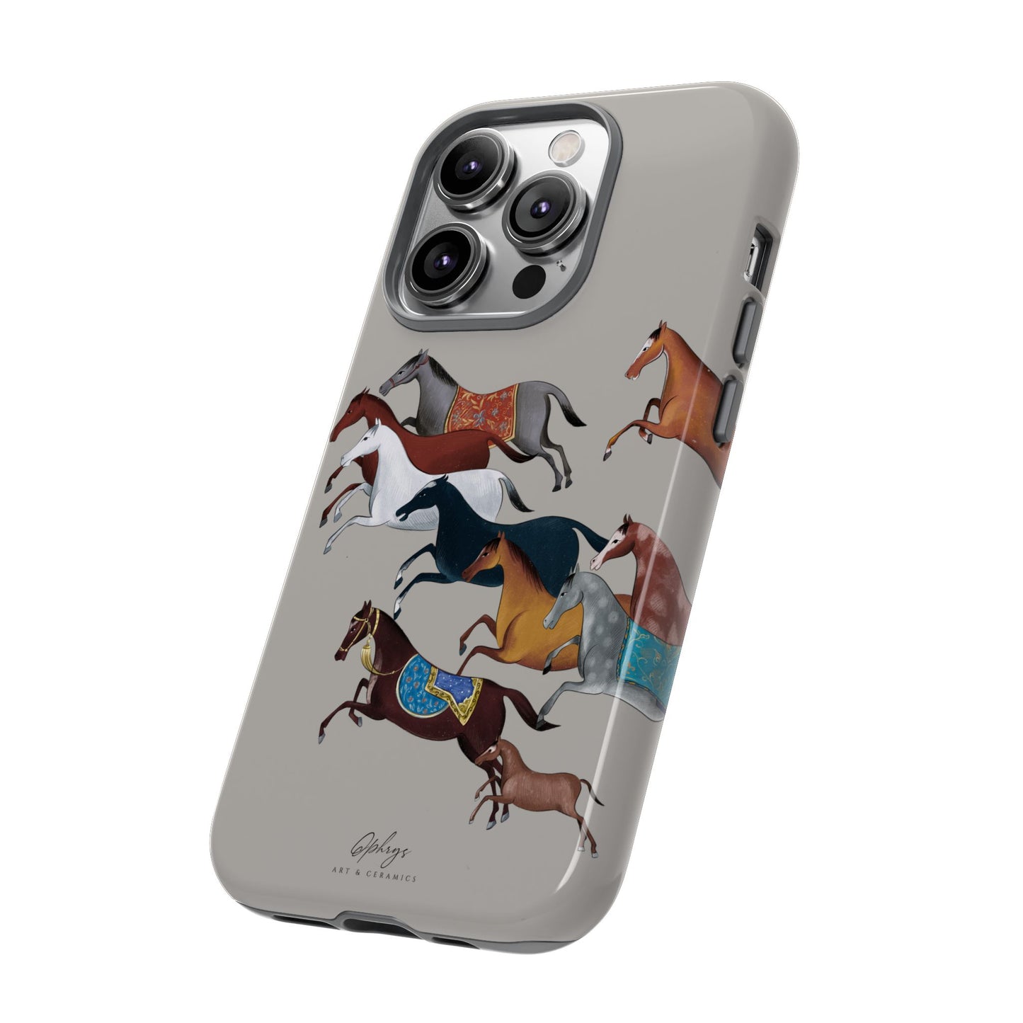 Equestrian Unique Horse Phone Case | Museum Grey | Quiet luxury & heritage aesthetics | Luxury Art Case | Ophrys Art