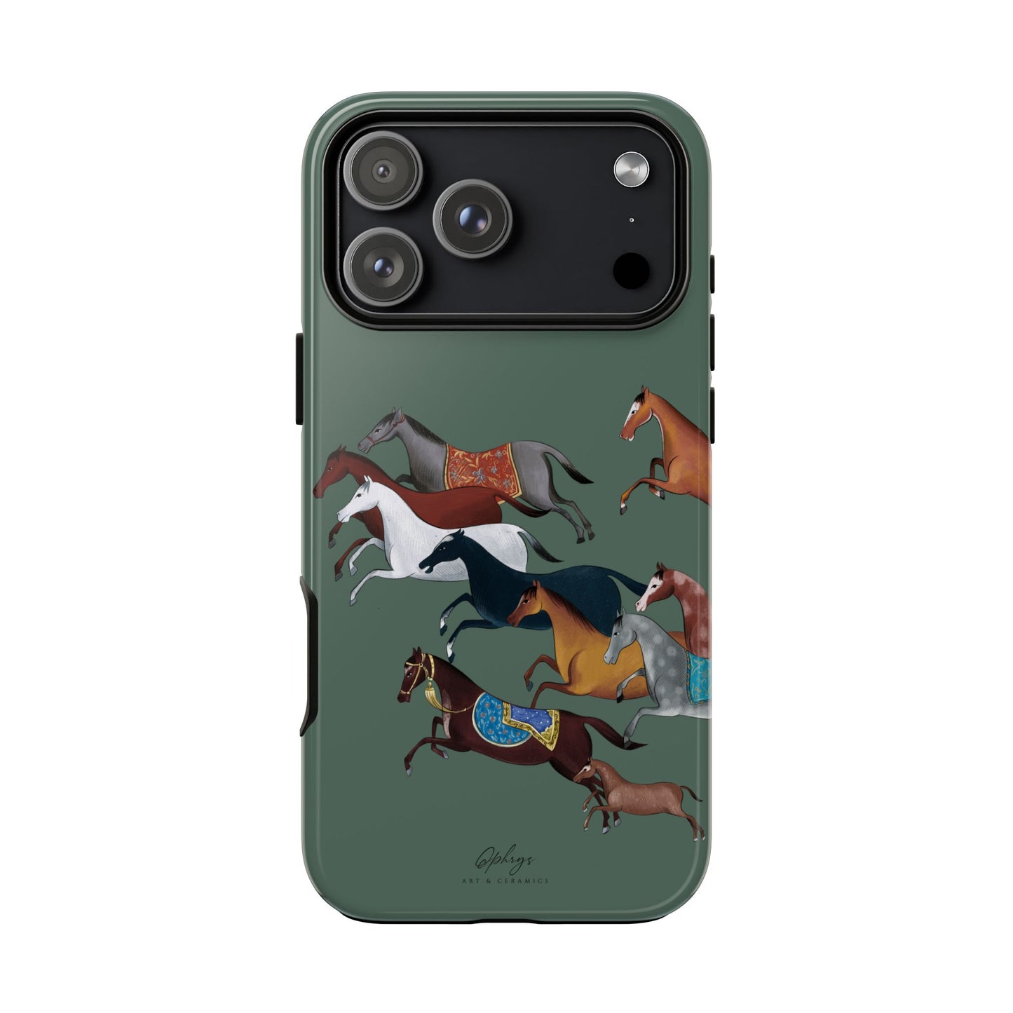Equestrian Unique Horse Phone Case | Heritage Sage (green) | Quiet luxury & heritage aesthetics | Luxury Art Case | Ophrys Art