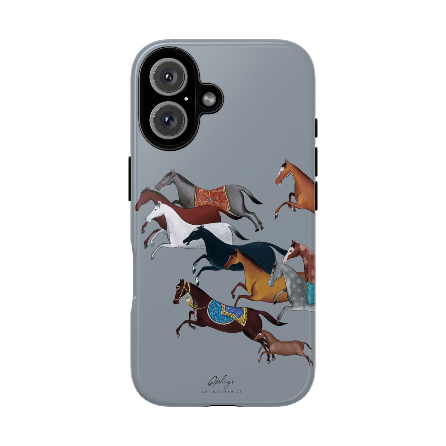 Equestrian Unique Horse Phone Case | Blue Fog | Quiet luxury & heritage aesthetics | Luxury Art Case | Ophrys Art