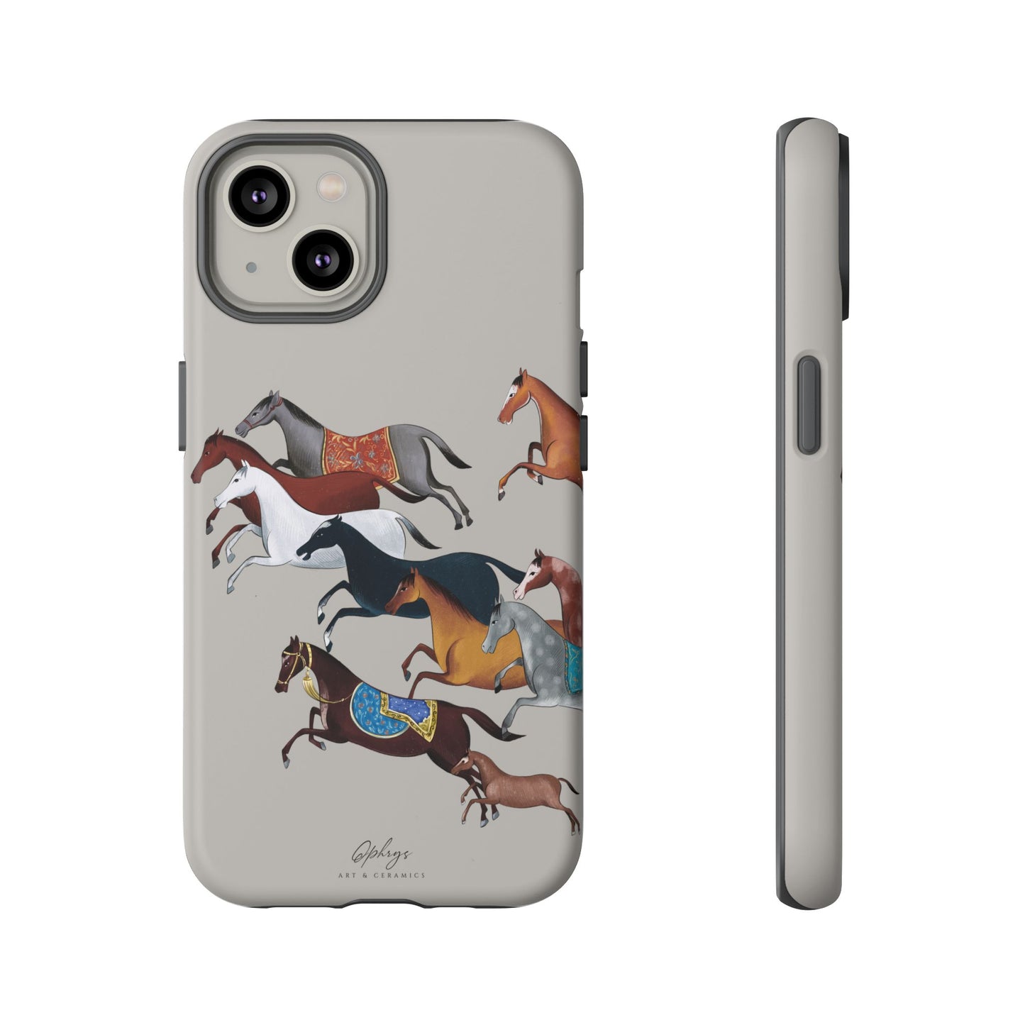 Equestrian Unique Horse Phone Case | Museum Grey | Quiet luxury & heritage aesthetics | Luxury Art Case | Ophrys Art