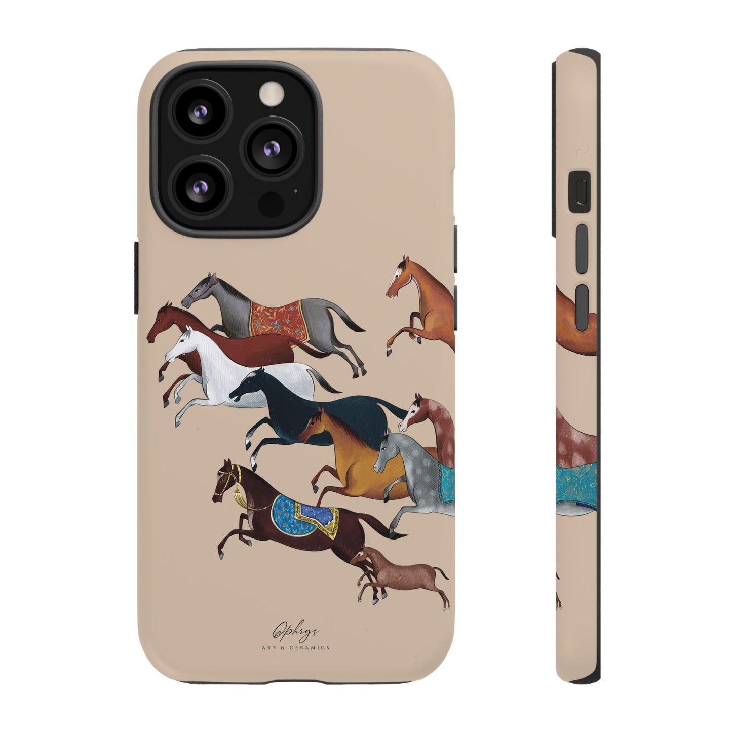 Equestrian Unique Horse Phone Case | Golden Sand (ivory) | Quiet luxury & heritage aesthetics | Luxury Art Case | Ophrys Art
