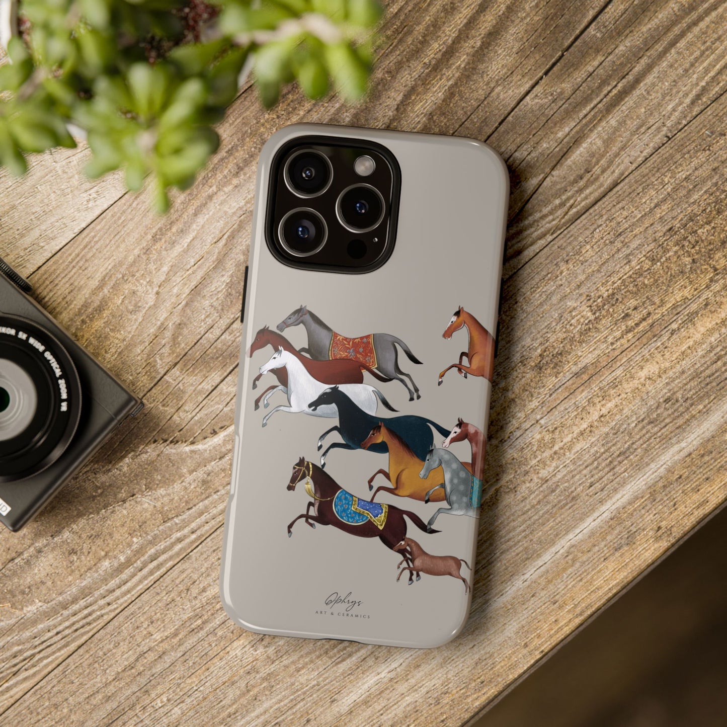 Equestrian Unique Horse Phone Case | Museum Grey | Quiet luxury & heritage aesthetics | Luxury Art Case | Ophrys Art
