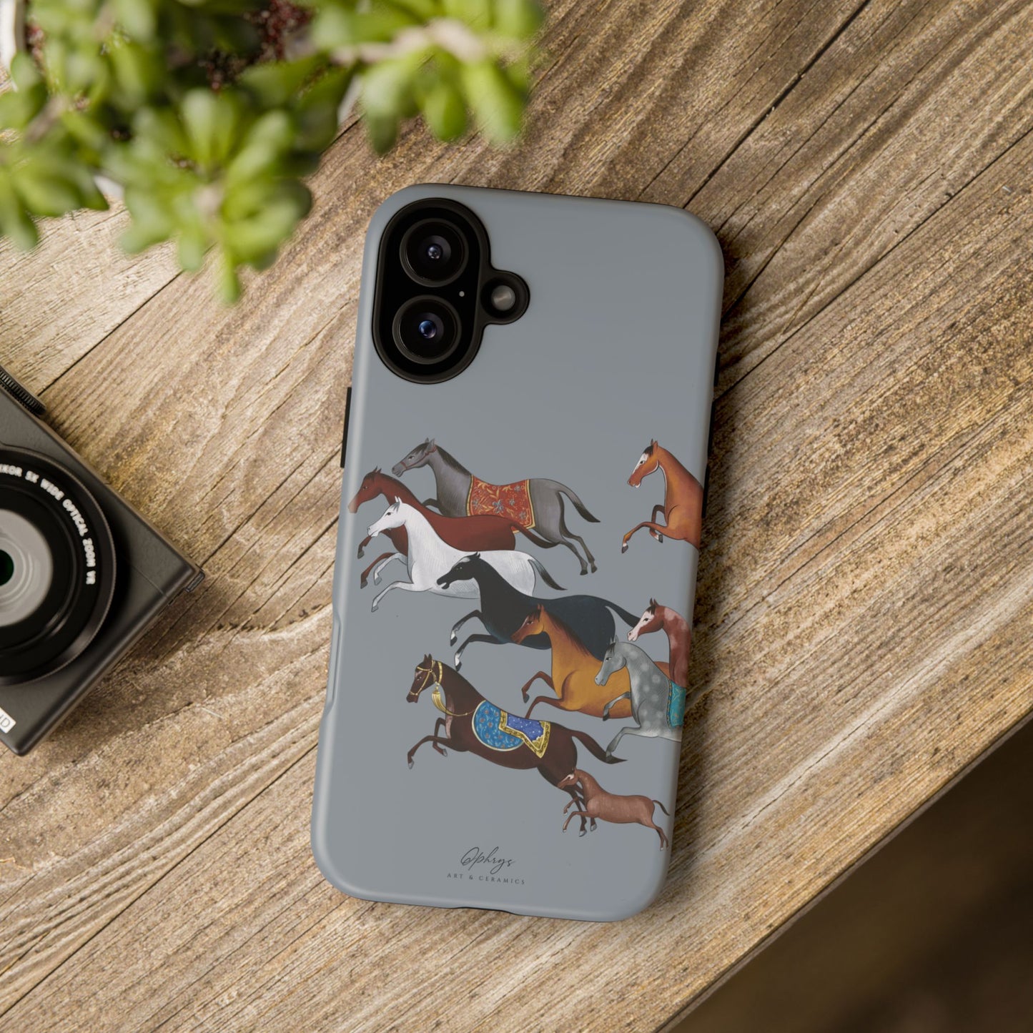 Equestrian Unique Horse Phone Case | Blue Fog | Quiet luxury & heritage aesthetics | Luxury Art Case | Ophrys Art