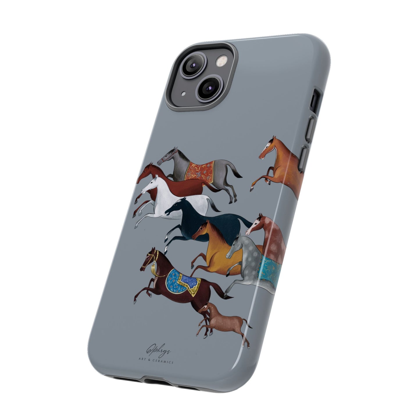 Equestrian Unique Horse Phone Case | Blue Fog | Quiet luxury & heritage aesthetics | Luxury Art Case | Ophrys Art