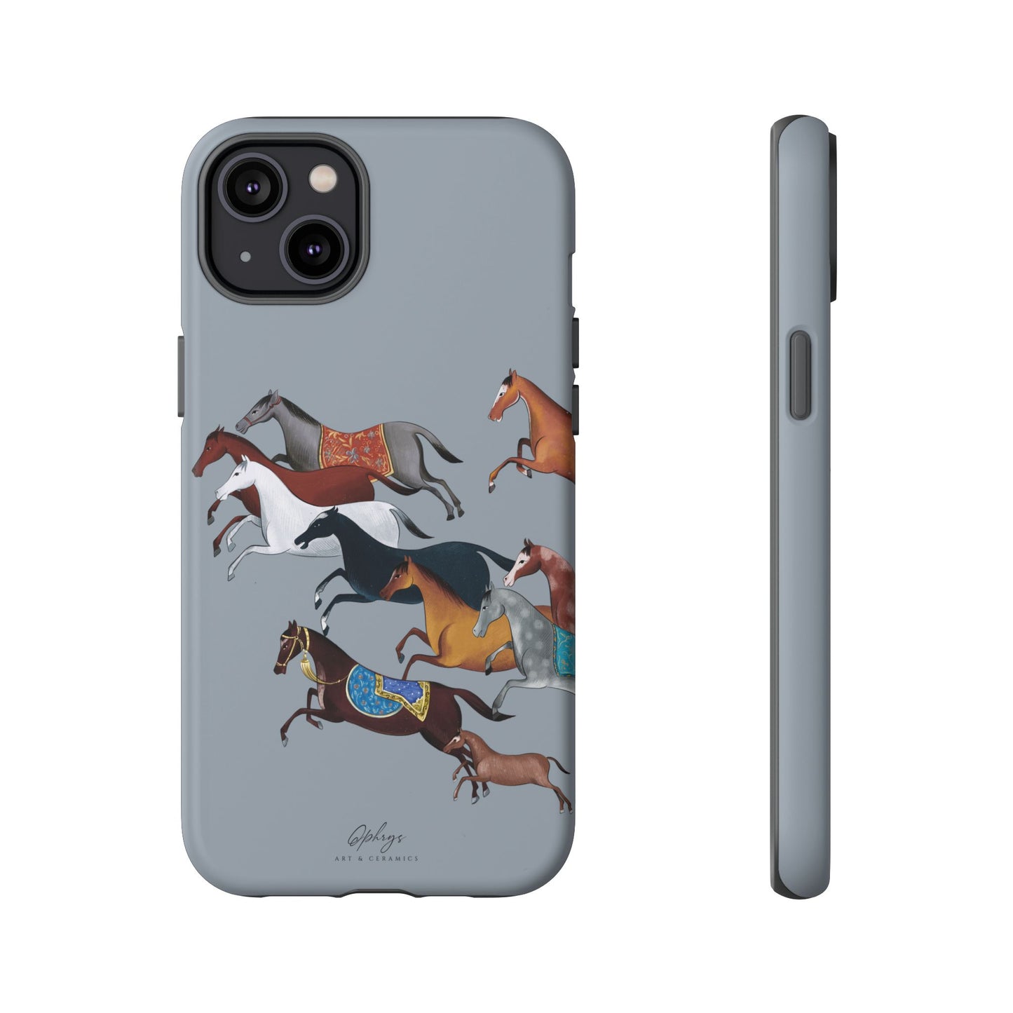 Equestrian Unique Horse Phone Case | Blue Fog | Quiet luxury & heritage aesthetics | Luxury Art Case | Ophrys Art