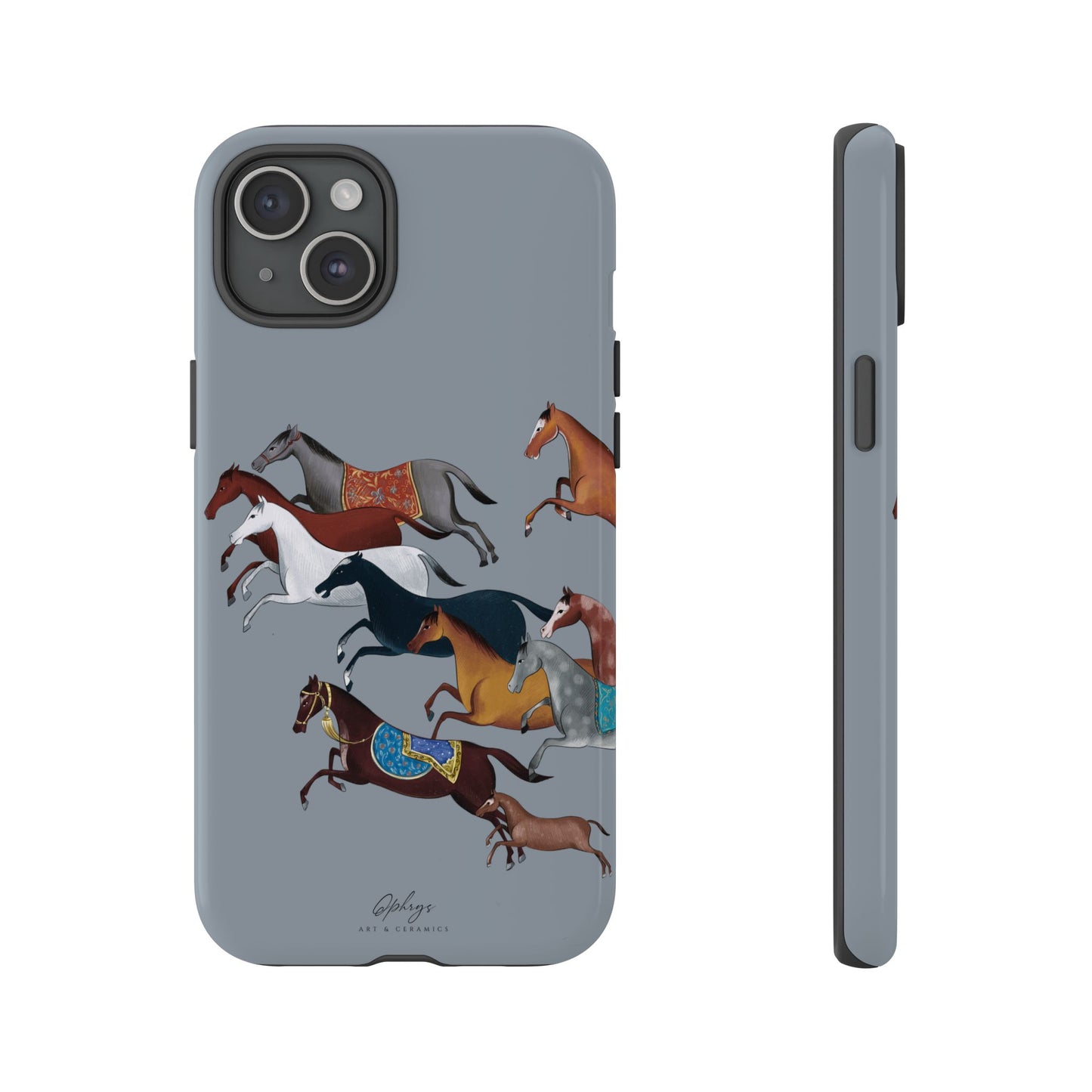 Equestrian Unique Horse Phone Case | Blue Fog | Quiet luxury & heritage aesthetics | Luxury Art Case | Ophrys Art