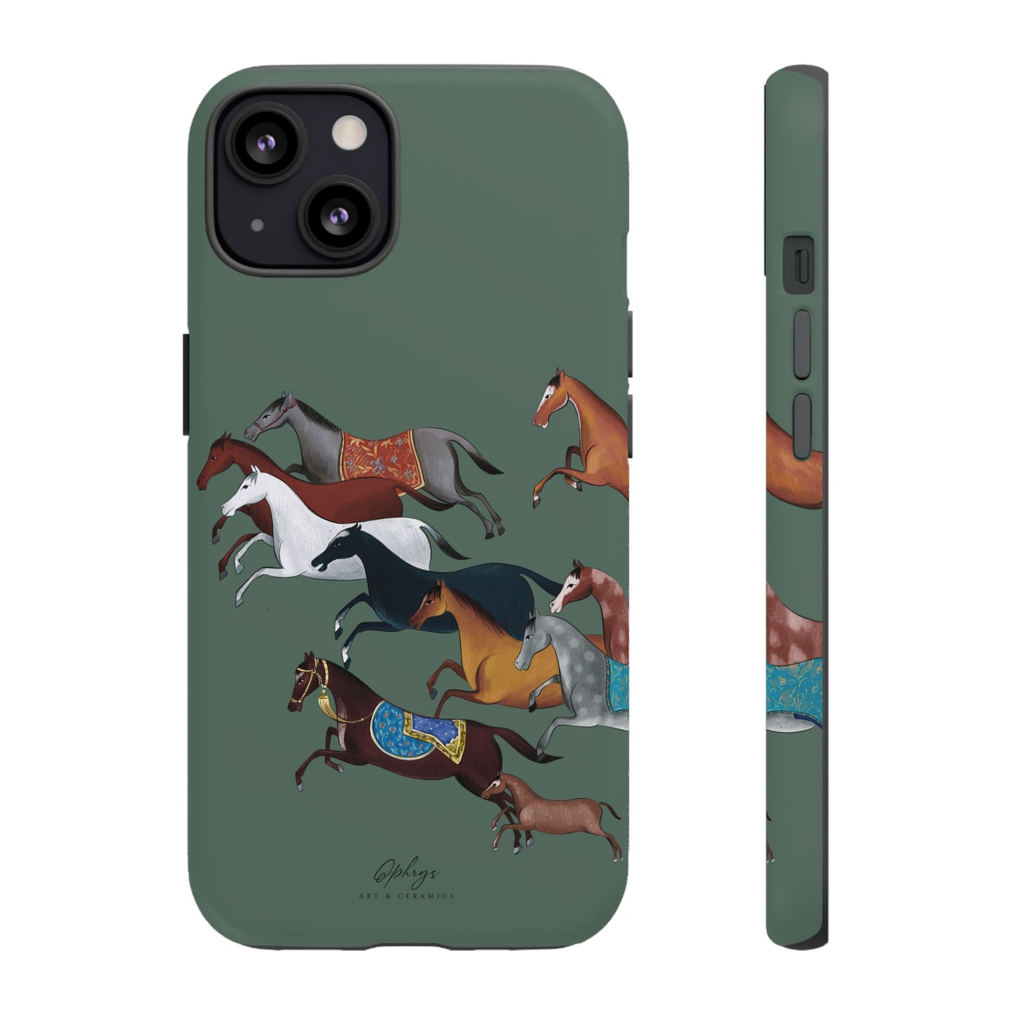 Equestrian Unique Horse Phone Case | Heritage Sage (green) | Quiet luxury & heritage aesthetics | Luxury Art Case | Ophrys Art