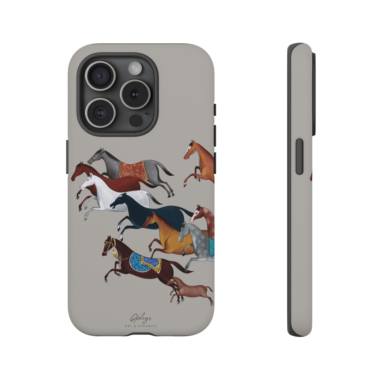 Equestrian Unique Horse Phone Case | Museum Grey | Quiet luxury & heritage aesthetics | Luxury Art Case | Ophrys Art