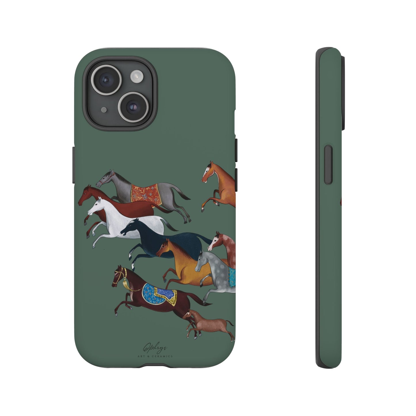 Equestrian Unique Horse Phone Case | Heritage Sage (green) | Quiet luxury & heritage aesthetics | Luxury Art Case | Ophrys Art