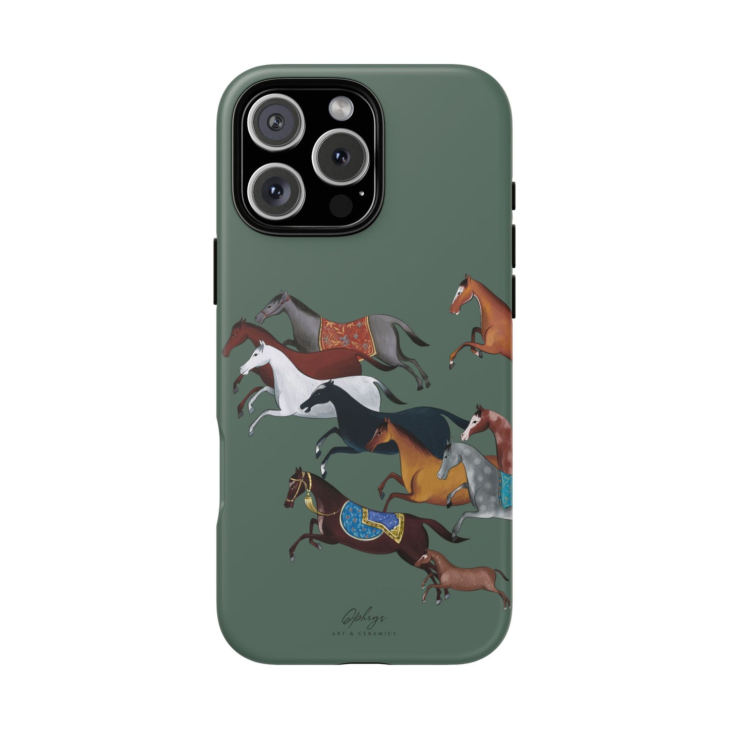 Equestrian Unique Horse Phone Case | Heritage Sage (green) | Quiet luxury & heritage aesthetics | Luxury Art Case | Ophrys Art