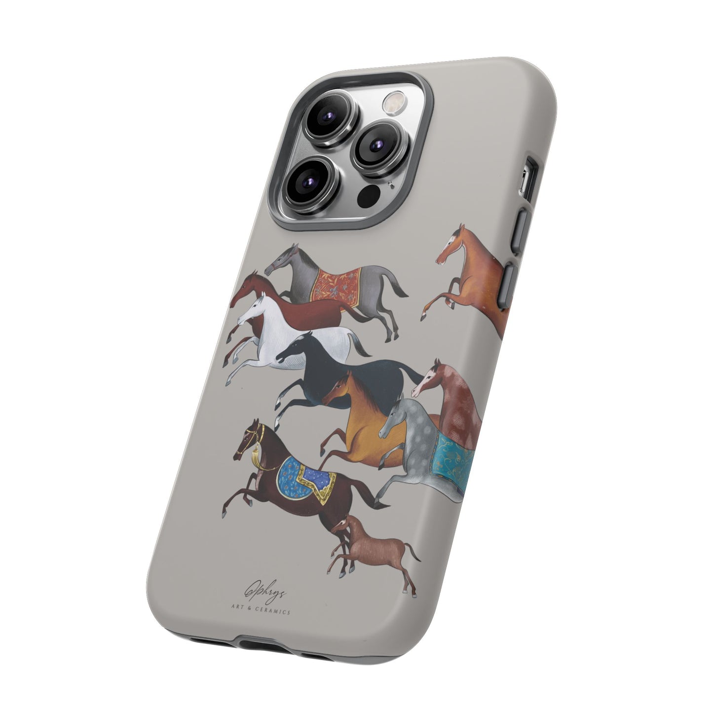 Equestrian Unique Horse Phone Case | Museum Grey | Quiet luxury & heritage aesthetics | Luxury Art Case | Ophrys Art