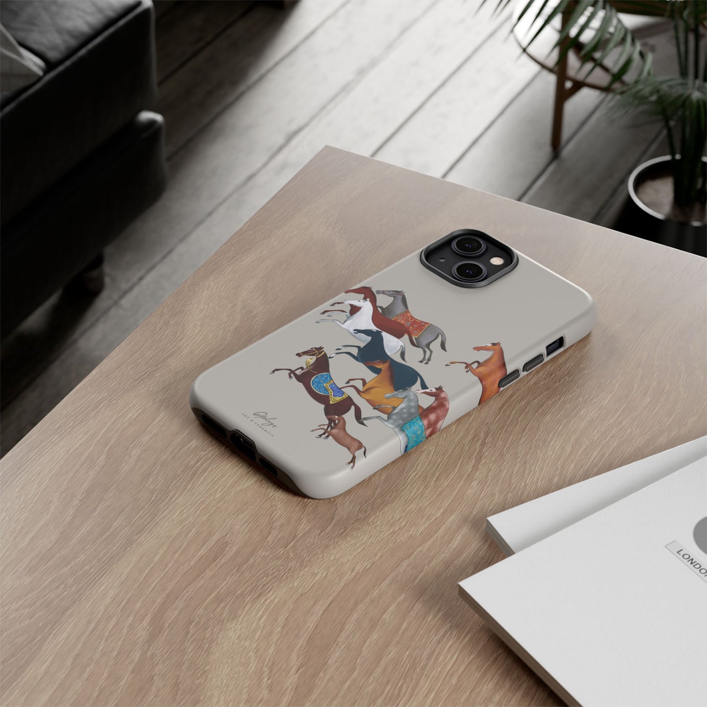Equestrian Unique Horse Phone Case | Museum Grey | Quiet luxury & heritage aesthetics | Luxury Art Case | Ophrys Art