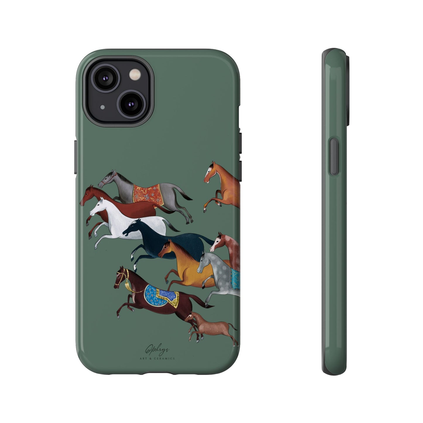 Equestrian Unique Horse Phone Case | Heritage Sage (green) | Quiet luxury & heritage aesthetics | Luxury Art Case | Ophrys Art