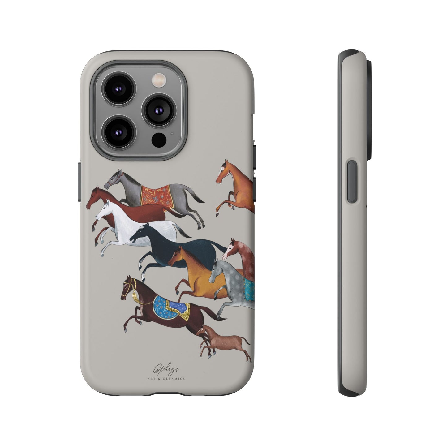 Equestrian Unique Horse Phone Case | Museum Grey | Quiet luxury & heritage aesthetics | Luxury Art Case | Ophrys Art