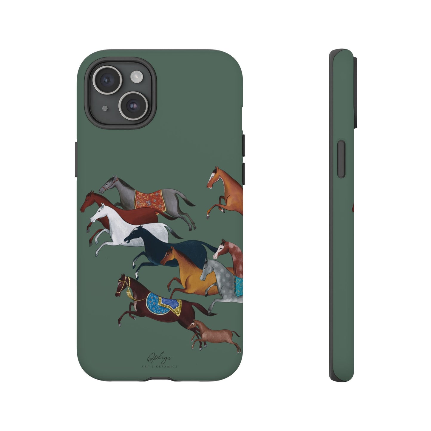 Equestrian Unique Horse Phone Case | Heritage Sage (green) | Quiet luxury & heritage aesthetics | Luxury Art Case | Ophrys Art