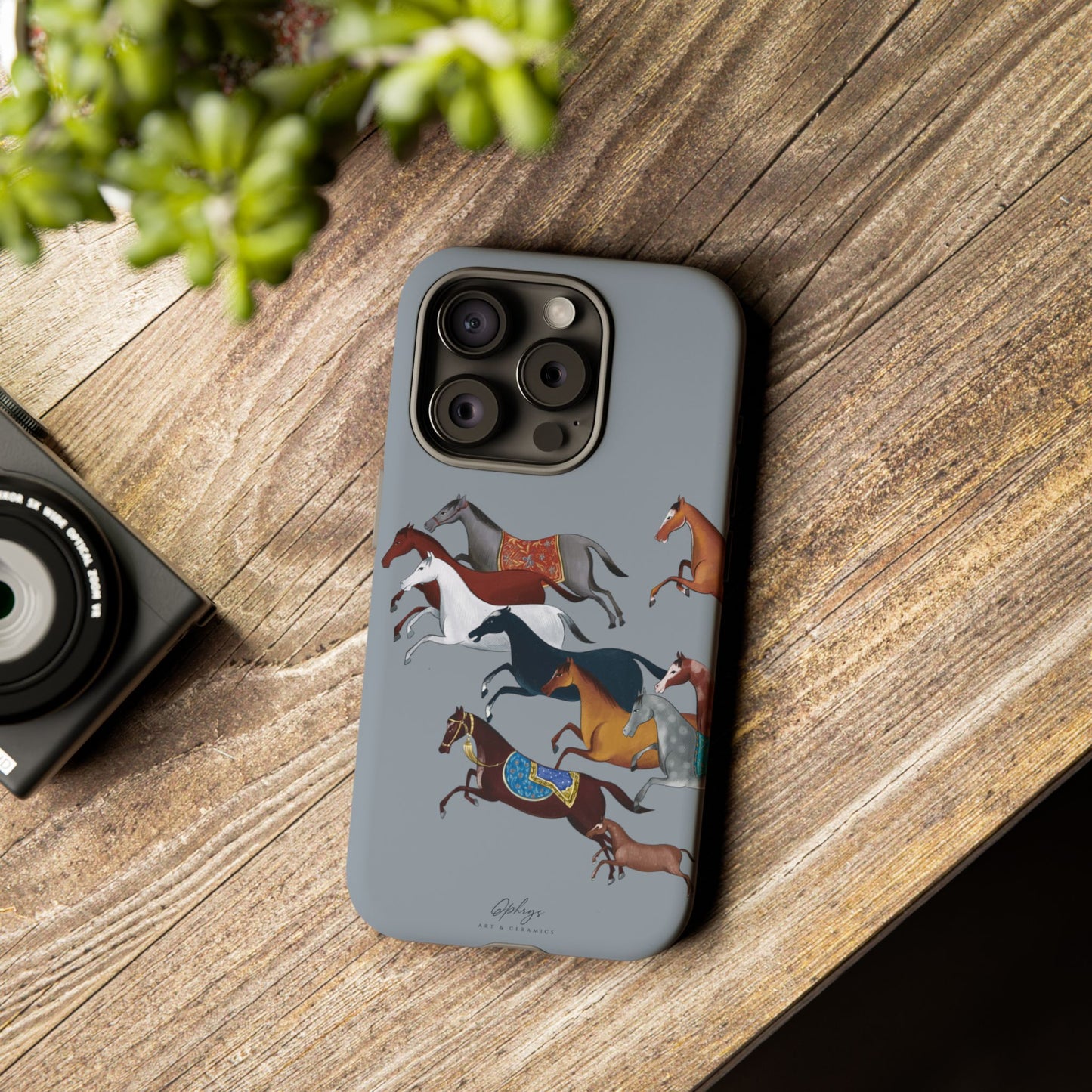 Equestrian Unique Horse Phone Case | Blue Fog | Quiet luxury & heritage aesthetics | Luxury Art Case | Ophrys Art
