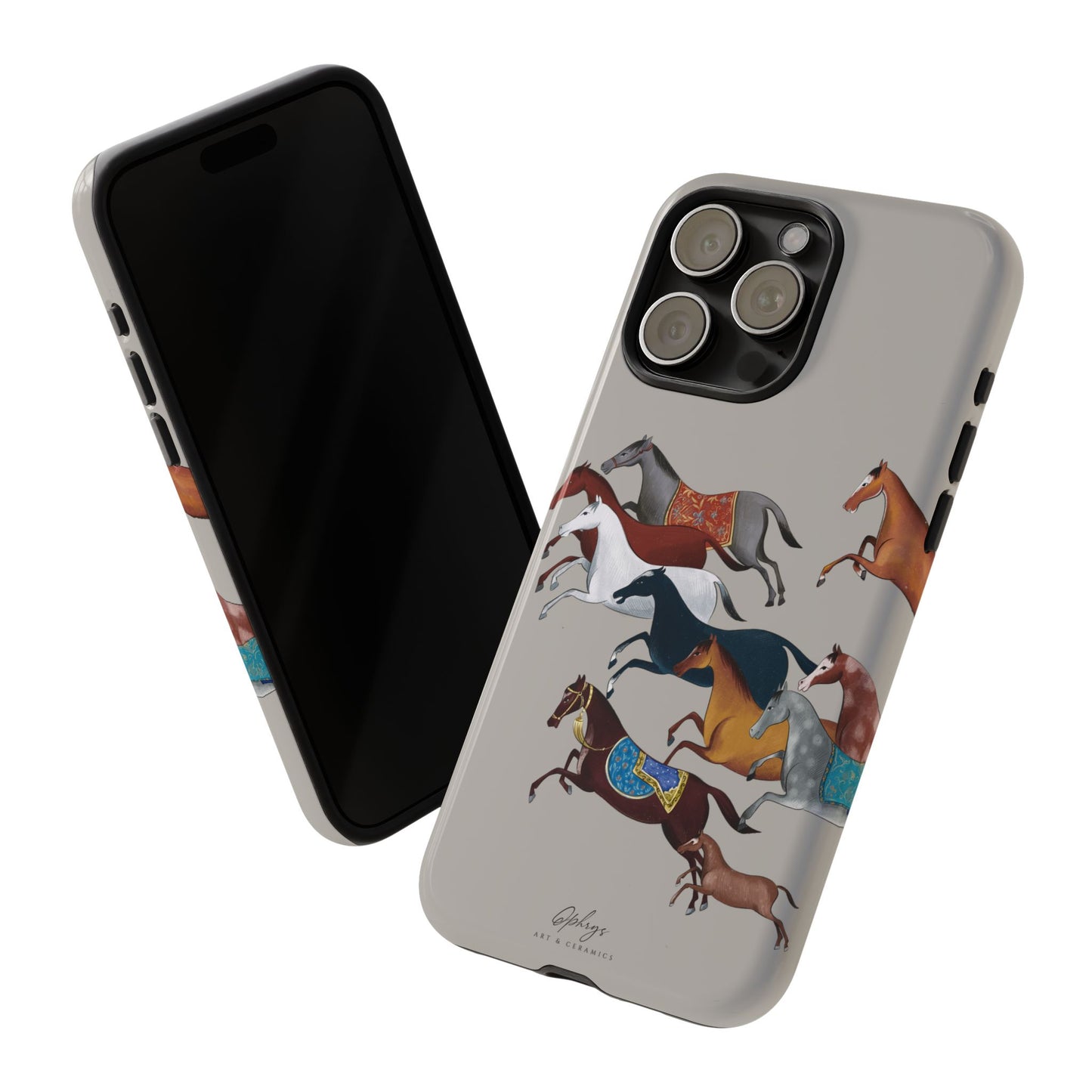 Equestrian Unique Horse Phone Case | Museum Grey | Quiet luxury & heritage aesthetics | Luxury Art Case | Ophrys Art