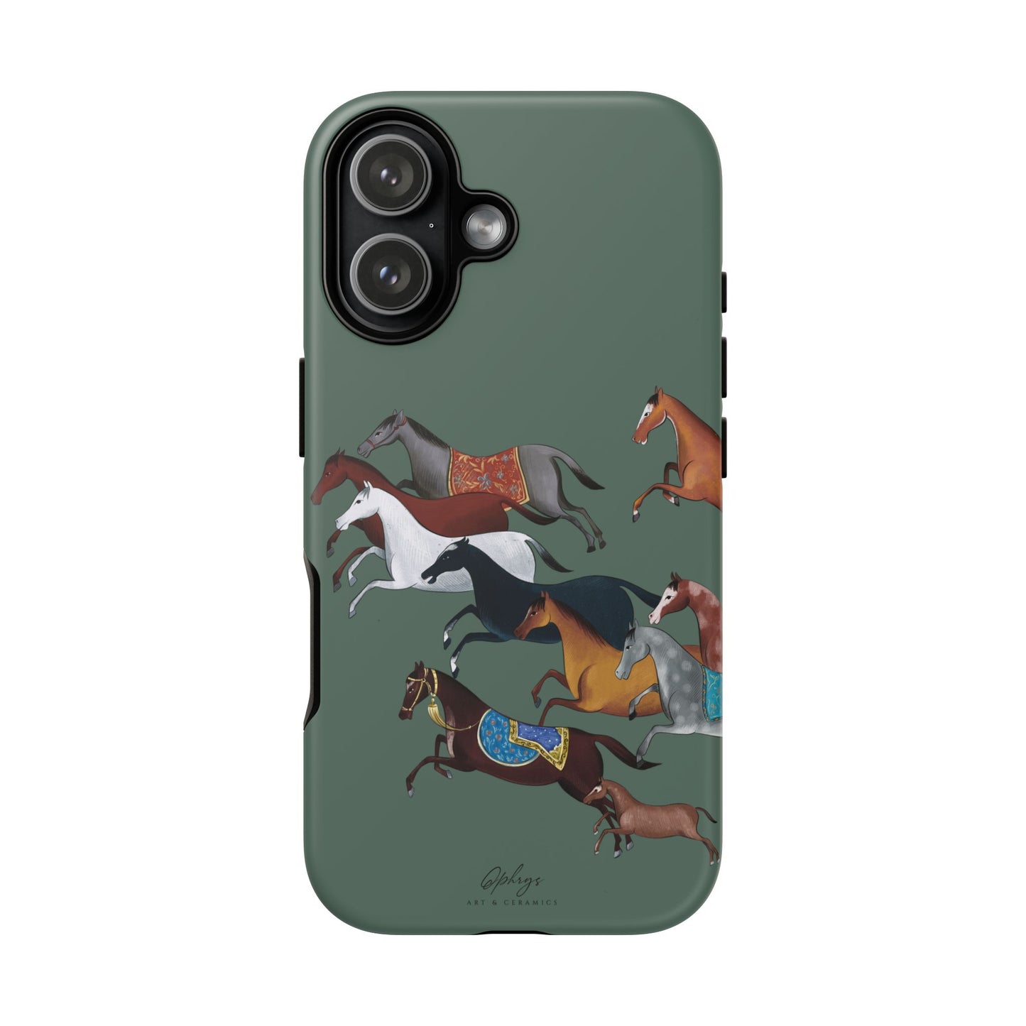 Equestrian Unique Horse Phone Case | Heritage Sage (green) | Quiet luxury & heritage aesthetics | Luxury Art Case | Ophrys Art