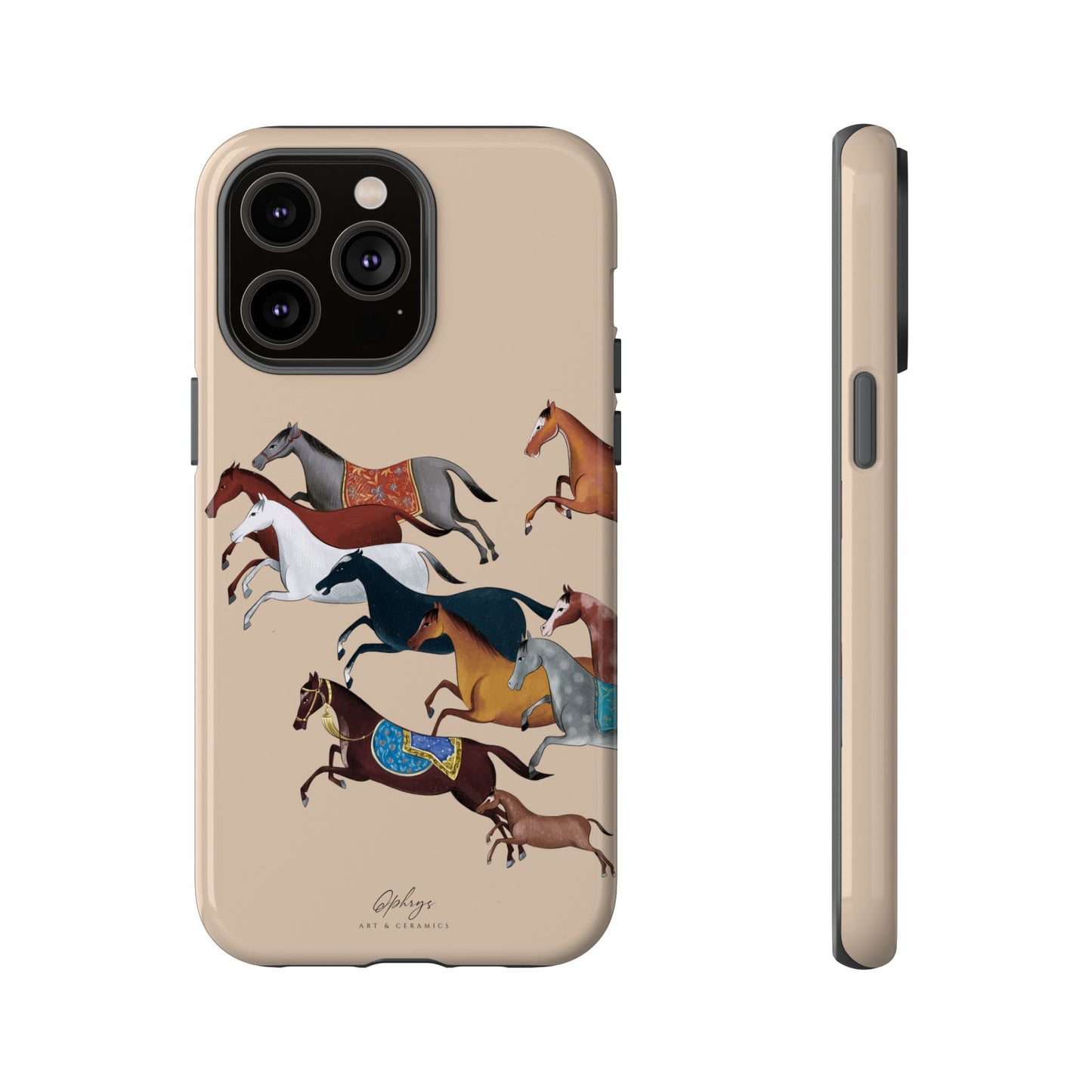 Equestrian Unique Horse Phone Case | Golden Sand (ivory) | Quiet luxury & heritage aesthetics | Luxury Art Case | Ophrys Art