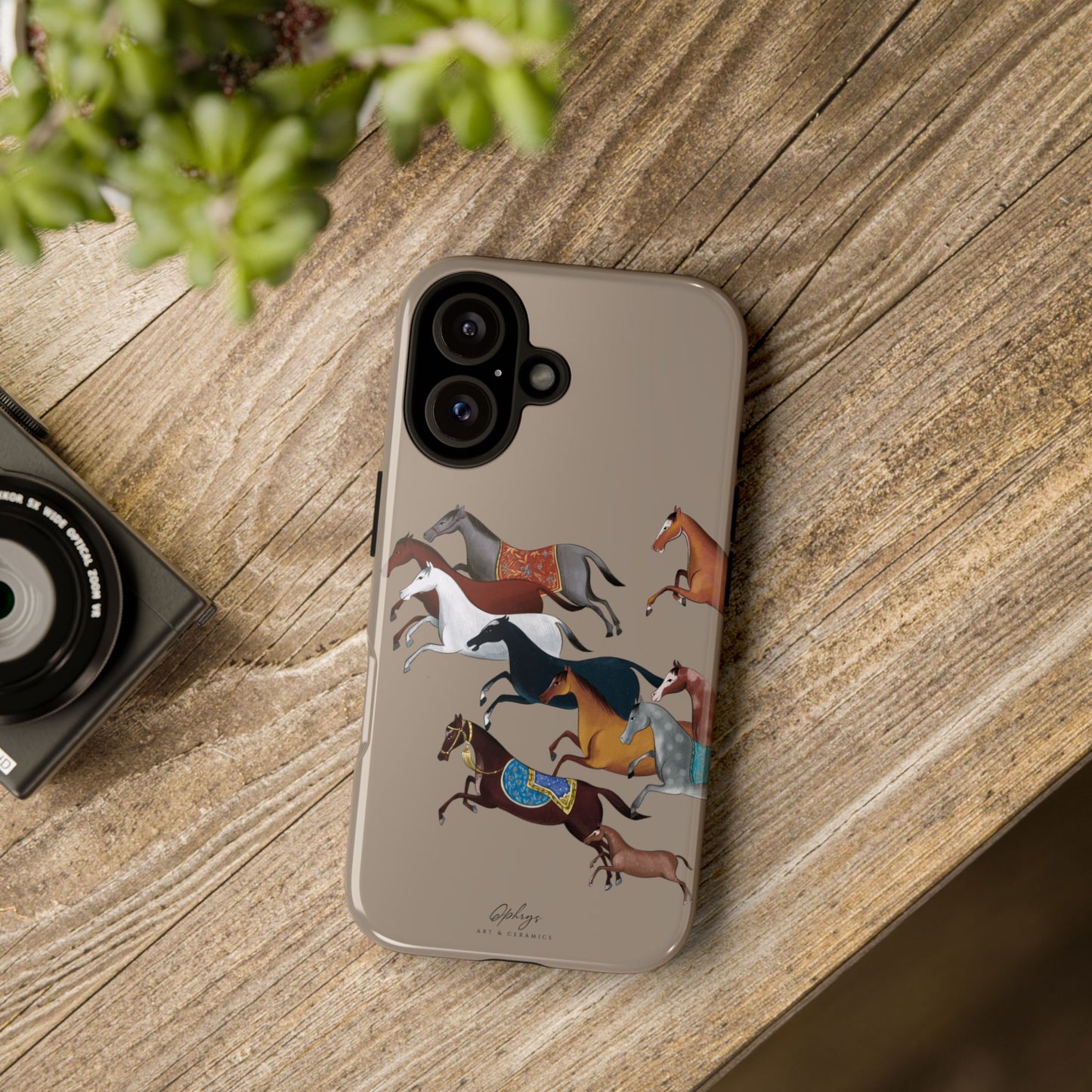Equestrian Unique Horse Phone Case | Saddle Brown | Quiet luxury & heritage aesthetics | Luxury Art Case | Ophrys Art