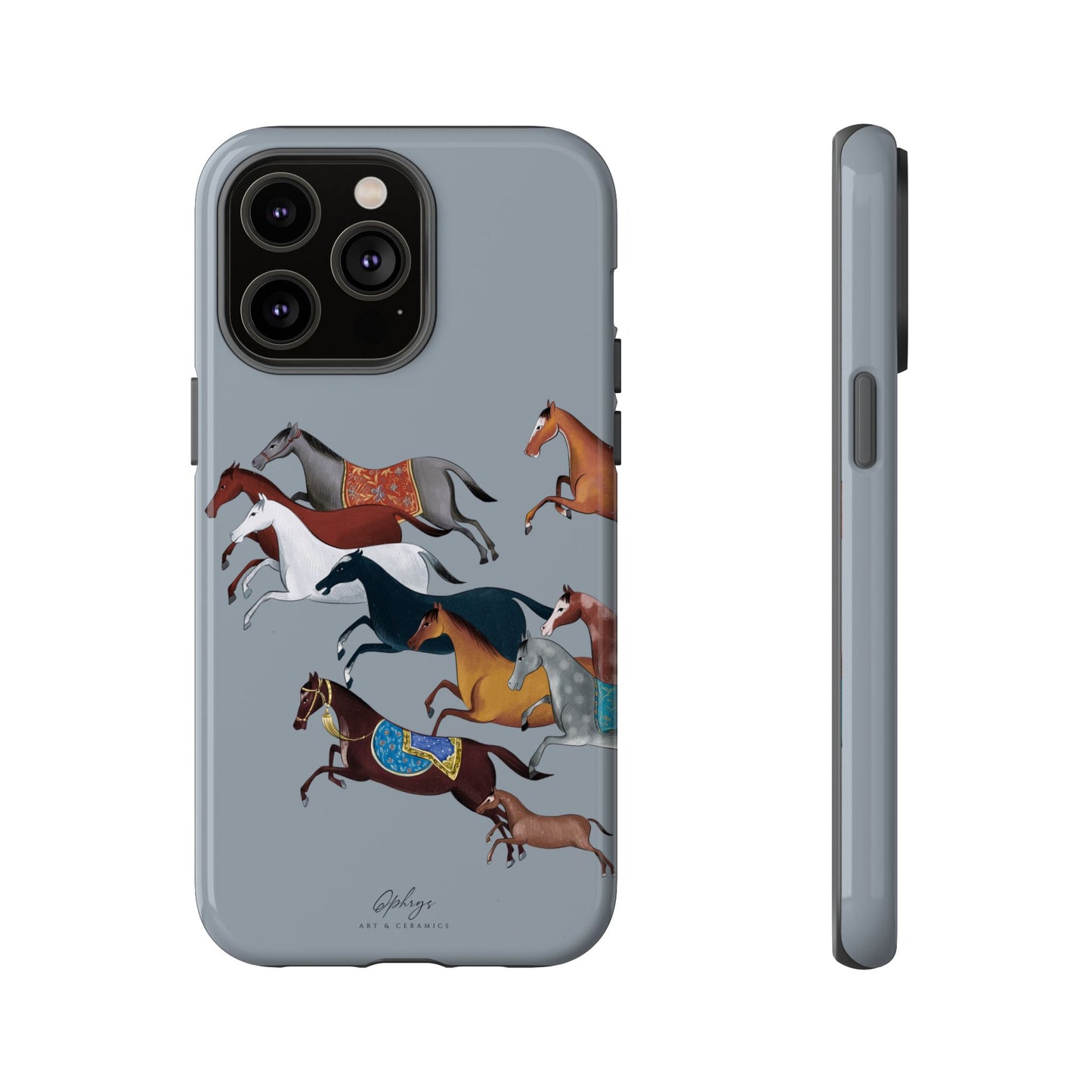 Equestrian Unique Horse Phone Case | Blue Fog | Quiet luxury & heritage aesthetics | Luxury Art Case | Ophrys Art