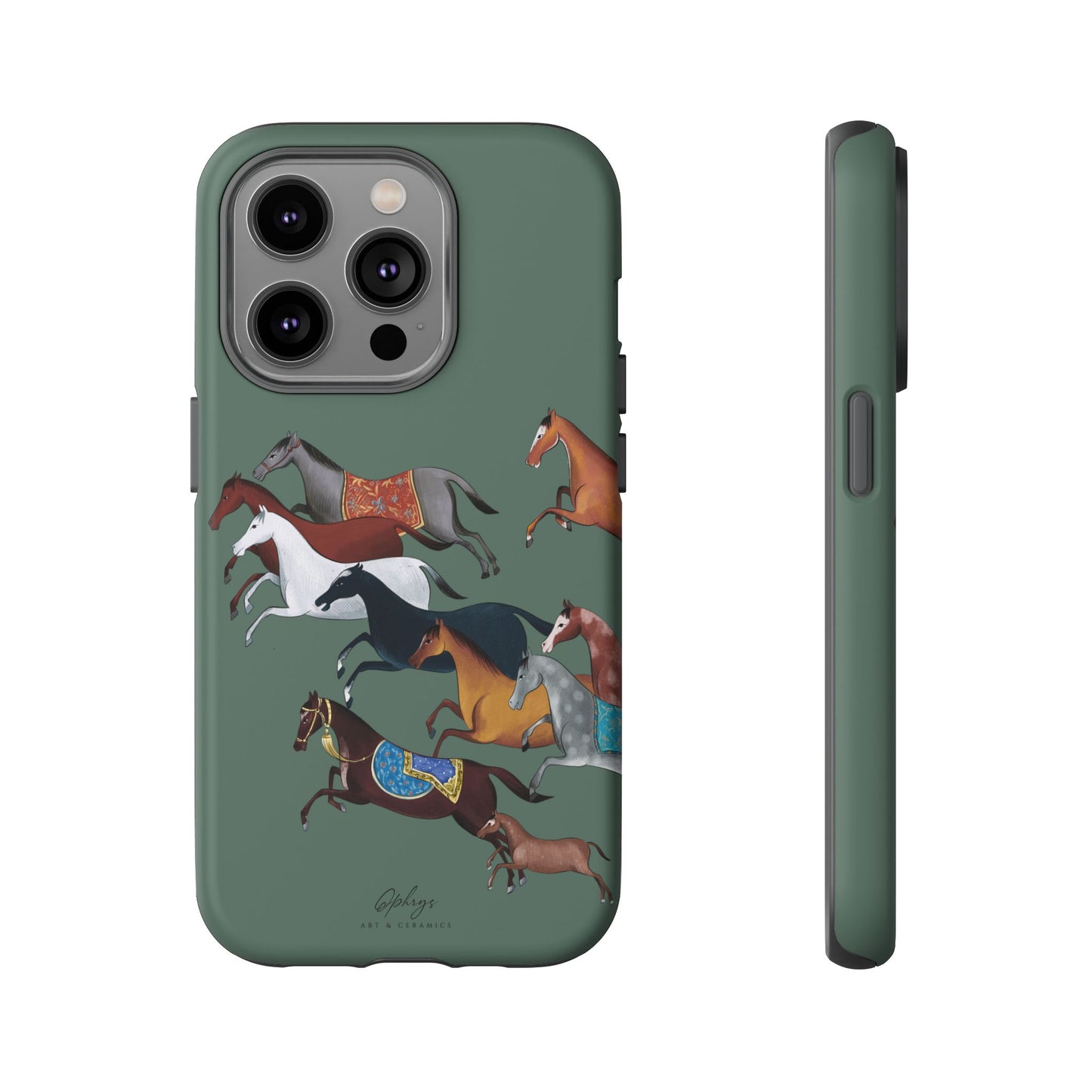 Equestrian Unique Horse Phone Case | Heritage Sage (green) | Quiet luxury & heritage aesthetics | Luxury Art Case | Ophrys Art