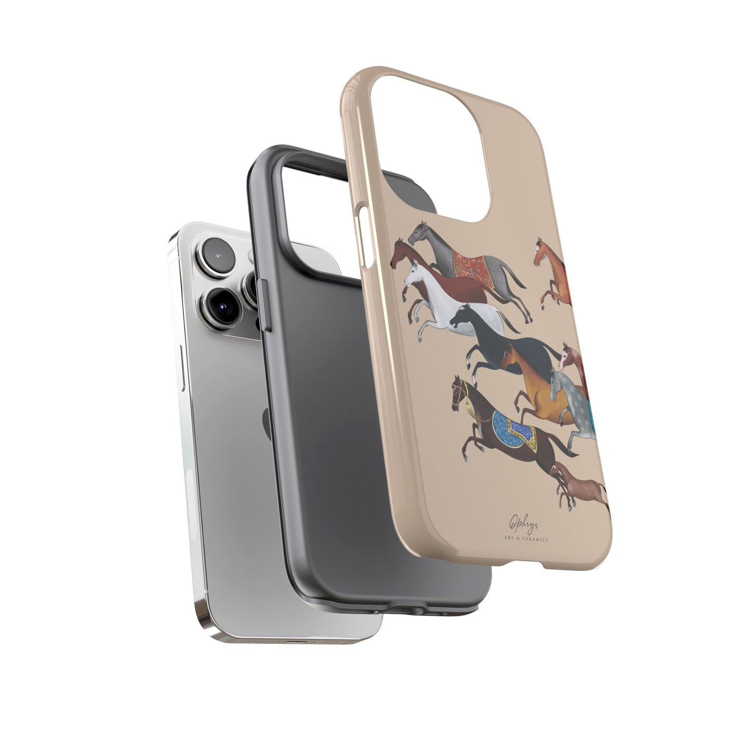 Equestrian Unique Horse Phone Case | Golden Sand (ivory) | Quiet luxury & heritage aesthetics | Luxury Art Case | Ophrys Art