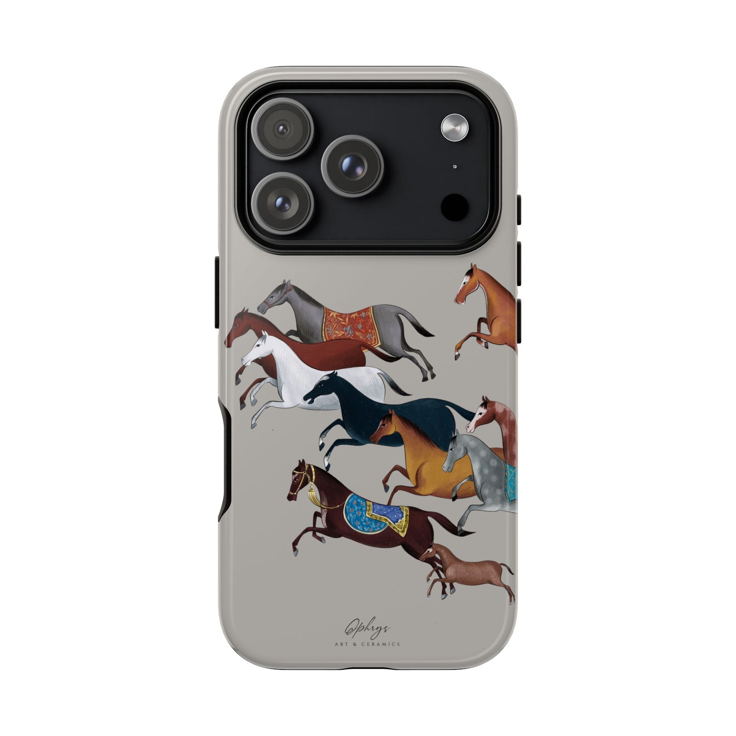 Equestrian Unique Horse Phone Case | Museum Grey | Quiet luxury & heritage aesthetics | Luxury Art Case | Ophrys Art