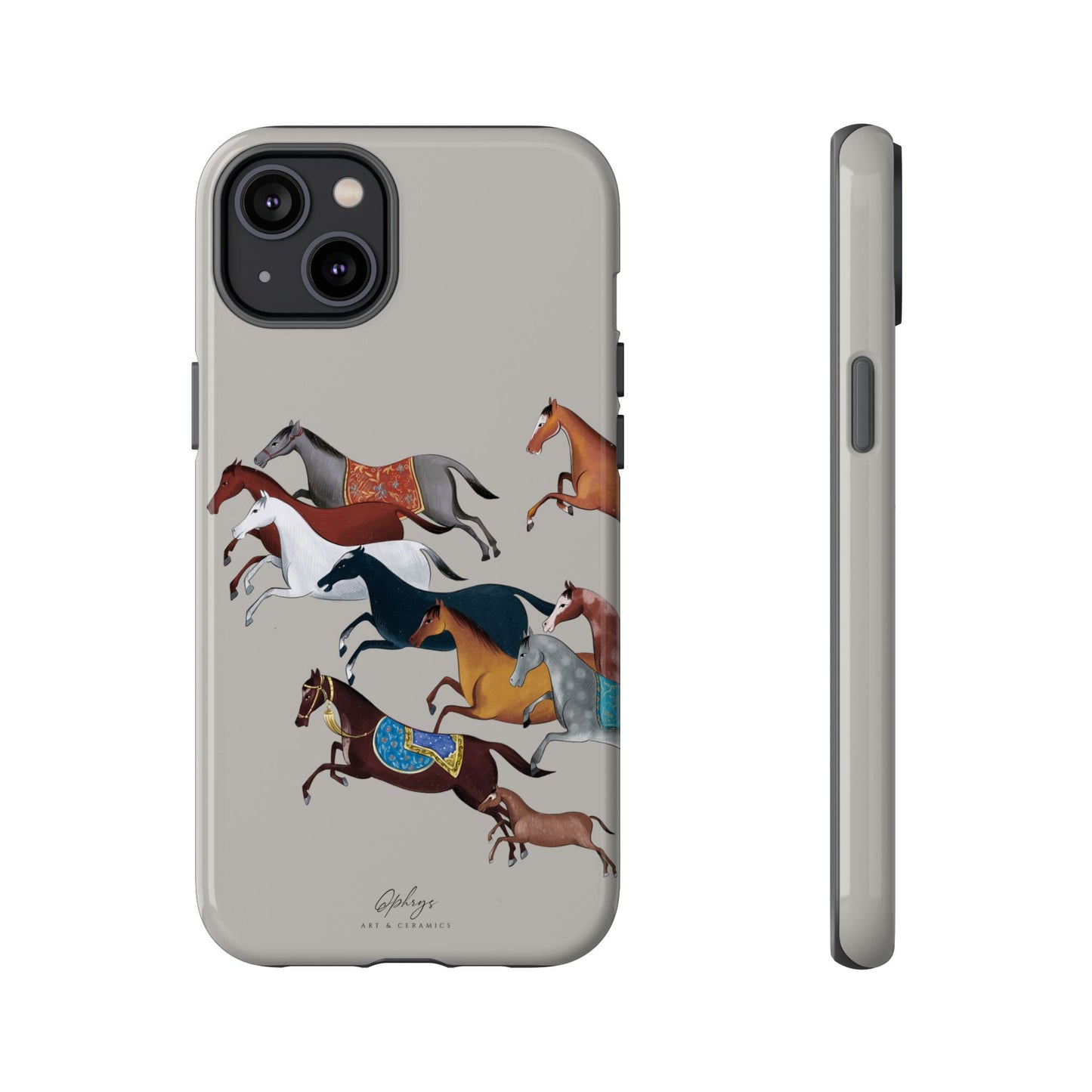 Equestrian Unique Horse Phone Case | Museum Grey | Quiet luxury & heritage aesthetics | Luxury Art Case | Ophrys Art