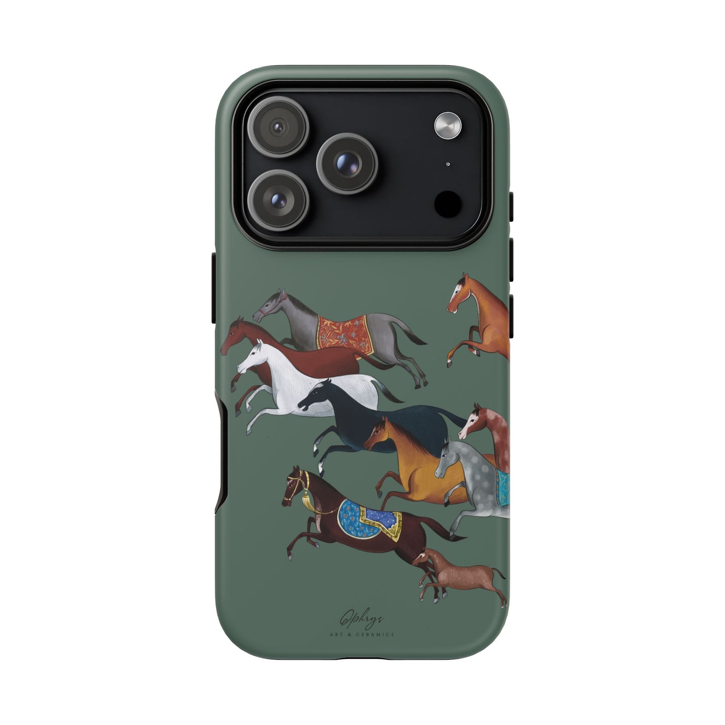 Equestrian Unique Horse Phone Case | Heritage Sage (green) | Quiet luxury & heritage aesthetics | Luxury Art Case | Ophrys Art