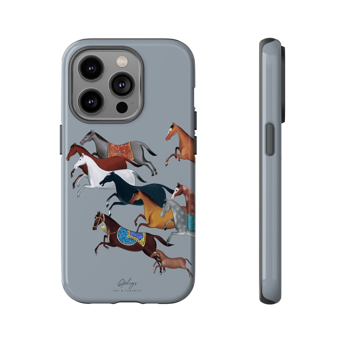 Equestrian Unique Horse Phone Case | Blue Fog | Quiet luxury & heritage aesthetics | Luxury Art Case | Ophrys Art