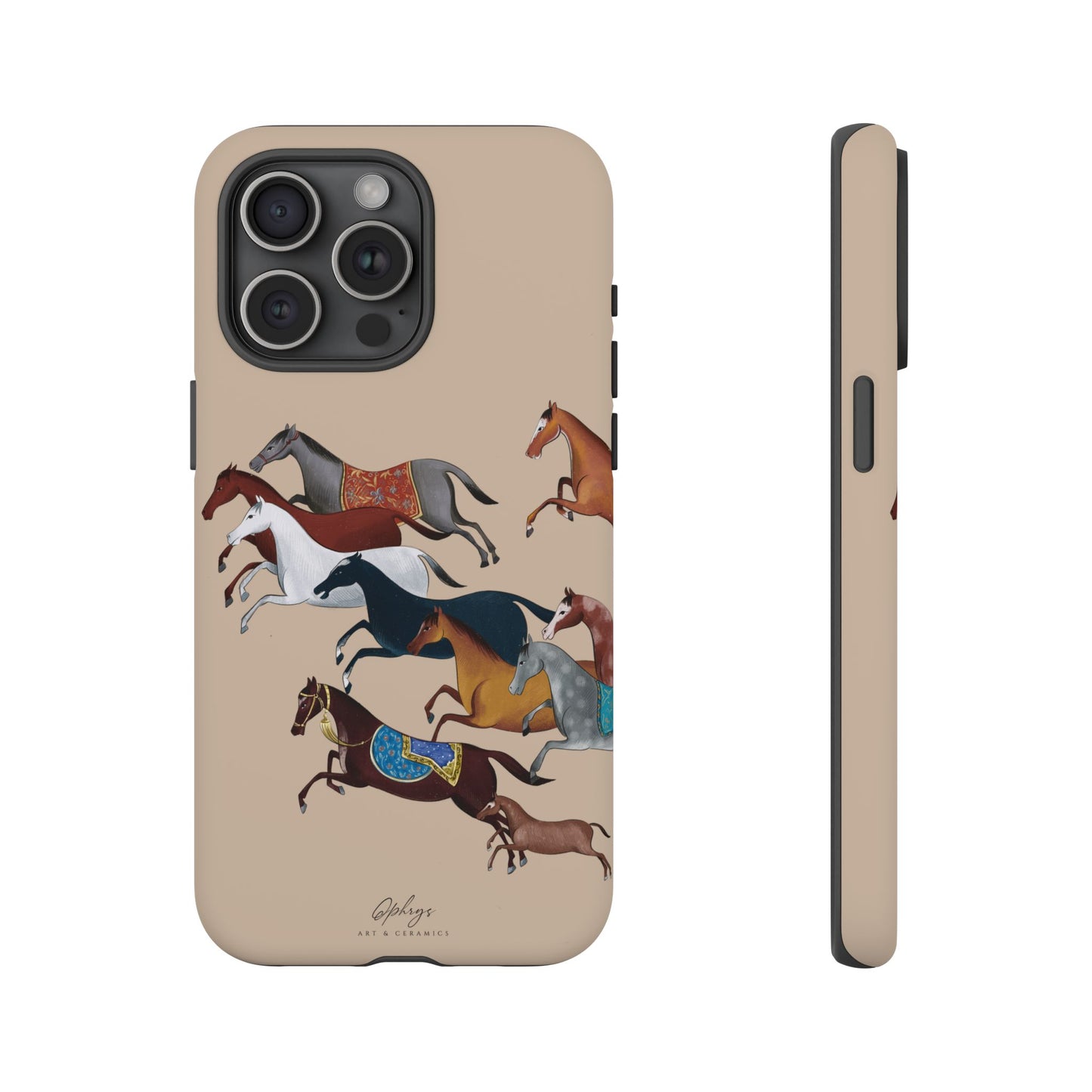 Equestrian Unique Horse Phone Case | Golden Sand (ivory) | Quiet luxury & heritage aesthetics | Luxury Art Case | Ophrys Art