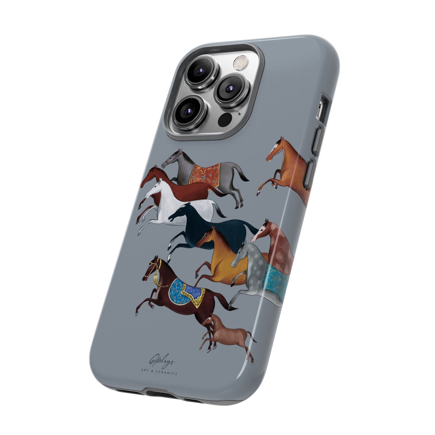 Equestrian Unique Horse Phone Case | Blue Fog | Quiet luxury & heritage aesthetics | Luxury Art Case | Ophrys Art