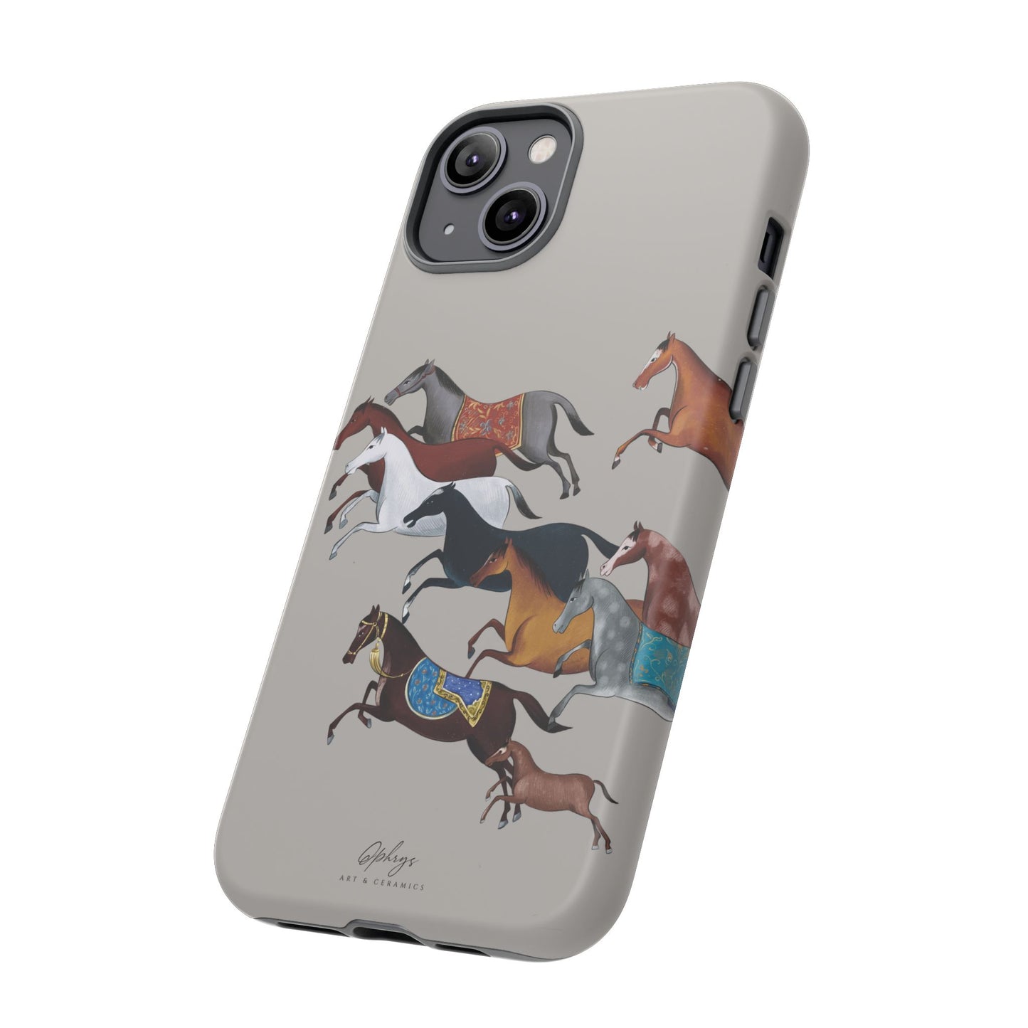 Equestrian Unique Horse Phone Case | Museum Grey | Quiet luxury & heritage aesthetics | Luxury Art Case | Ophrys Art