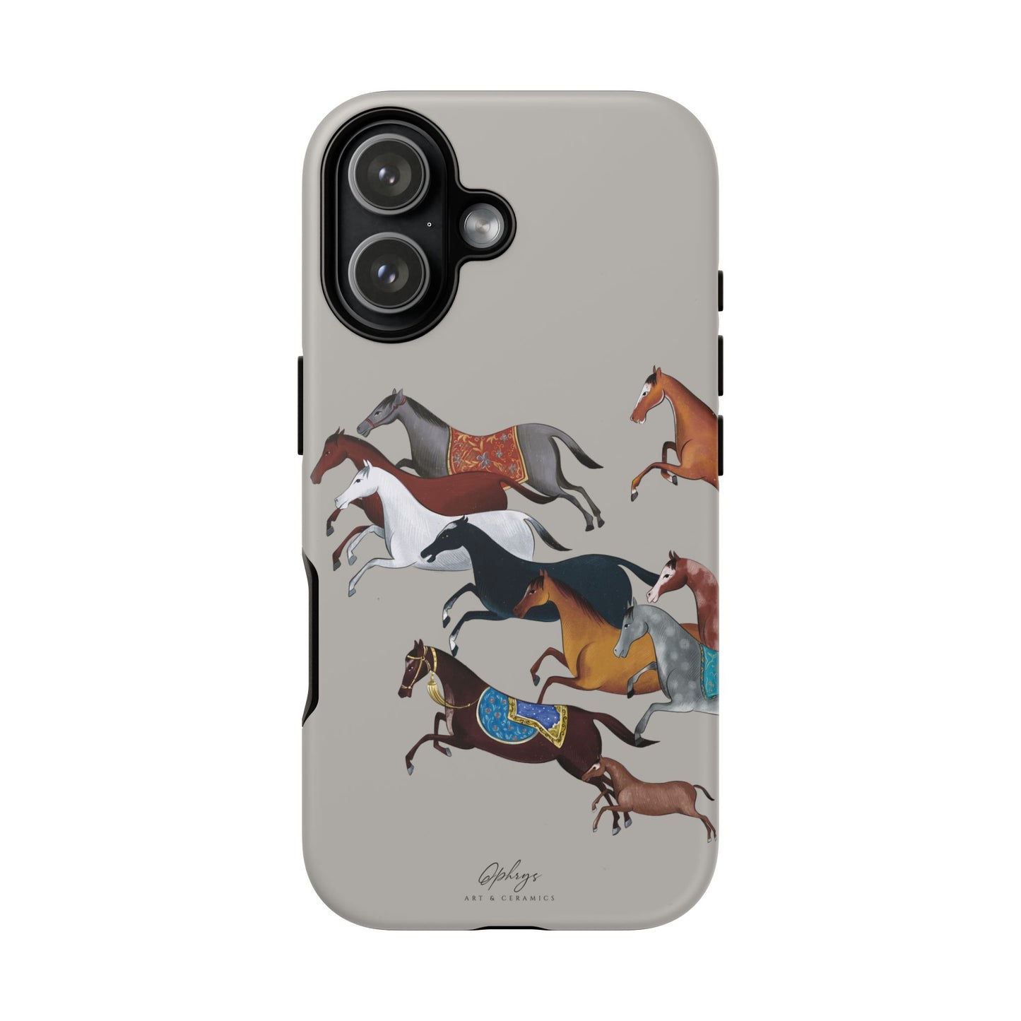 Equestrian Unique Horse Phone Case | Museum Grey | Quiet luxury & heritage aesthetics | Luxury Art Case | Ophrys Art