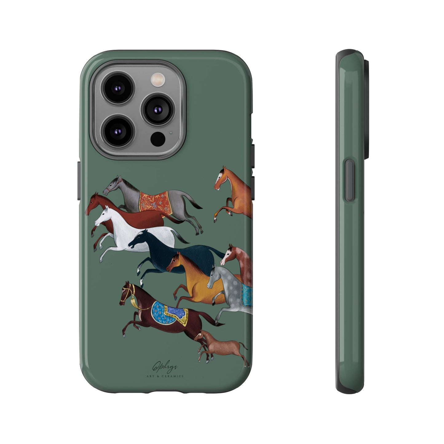 Equestrian Unique Horse Phone Case | Heritage Sage (green) | Quiet luxury & heritage aesthetics | Luxury Art Case | Ophrys Art