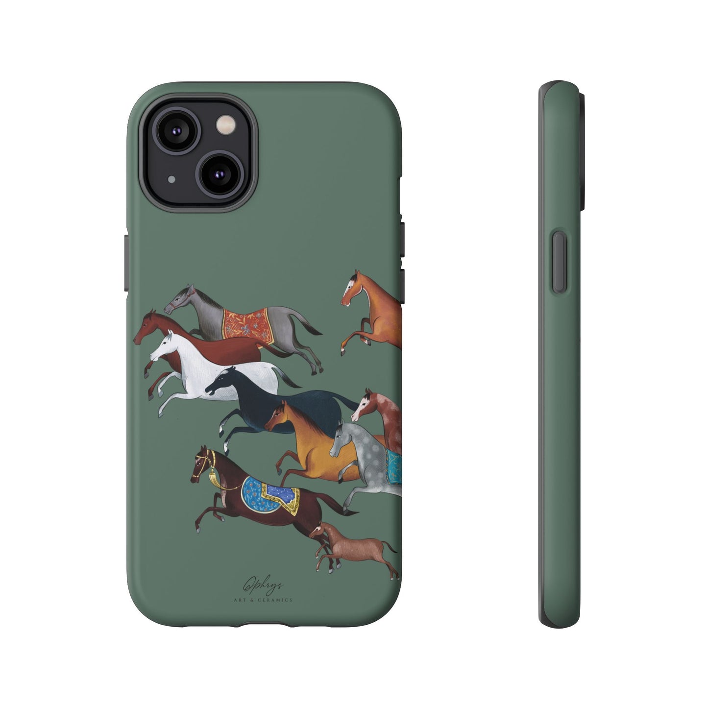 Equestrian Unique Horse Phone Case | Heritage Sage (green) | Quiet luxury & heritage aesthetics | Luxury Art Case | Ophrys Art