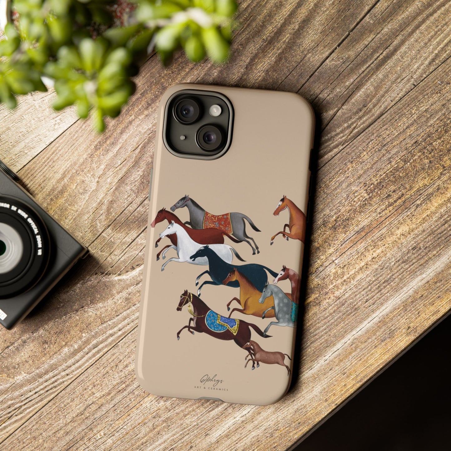 Equestrian Unique Horse Phone Case | Golden Sand (ivory) | Quiet luxury & heritage aesthetics | Luxury Art Case | Ophrys Art
