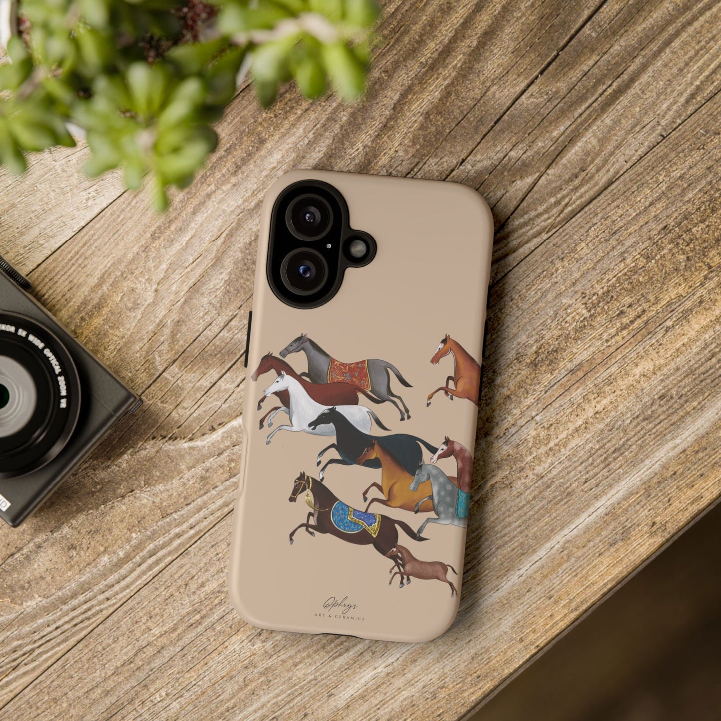Equestrian Unique Horse Phone Case | Golden Sand (ivory) | Quiet luxury & heritage aesthetics | Luxury Art Case | Ophrys Art