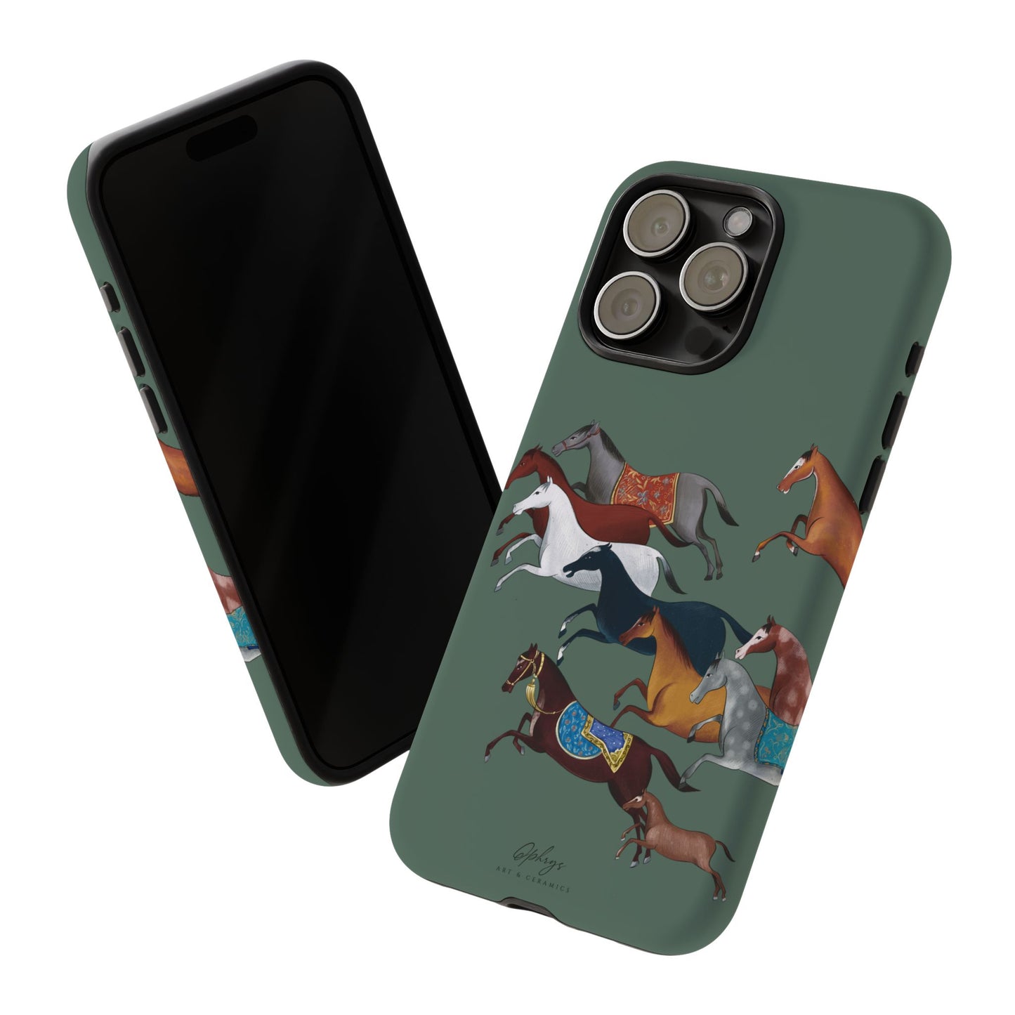 Equestrian Unique Horse Phone Case | Heritage Sage (green) | Quiet luxury & heritage aesthetics | Luxury Art Case | Ophrys Art